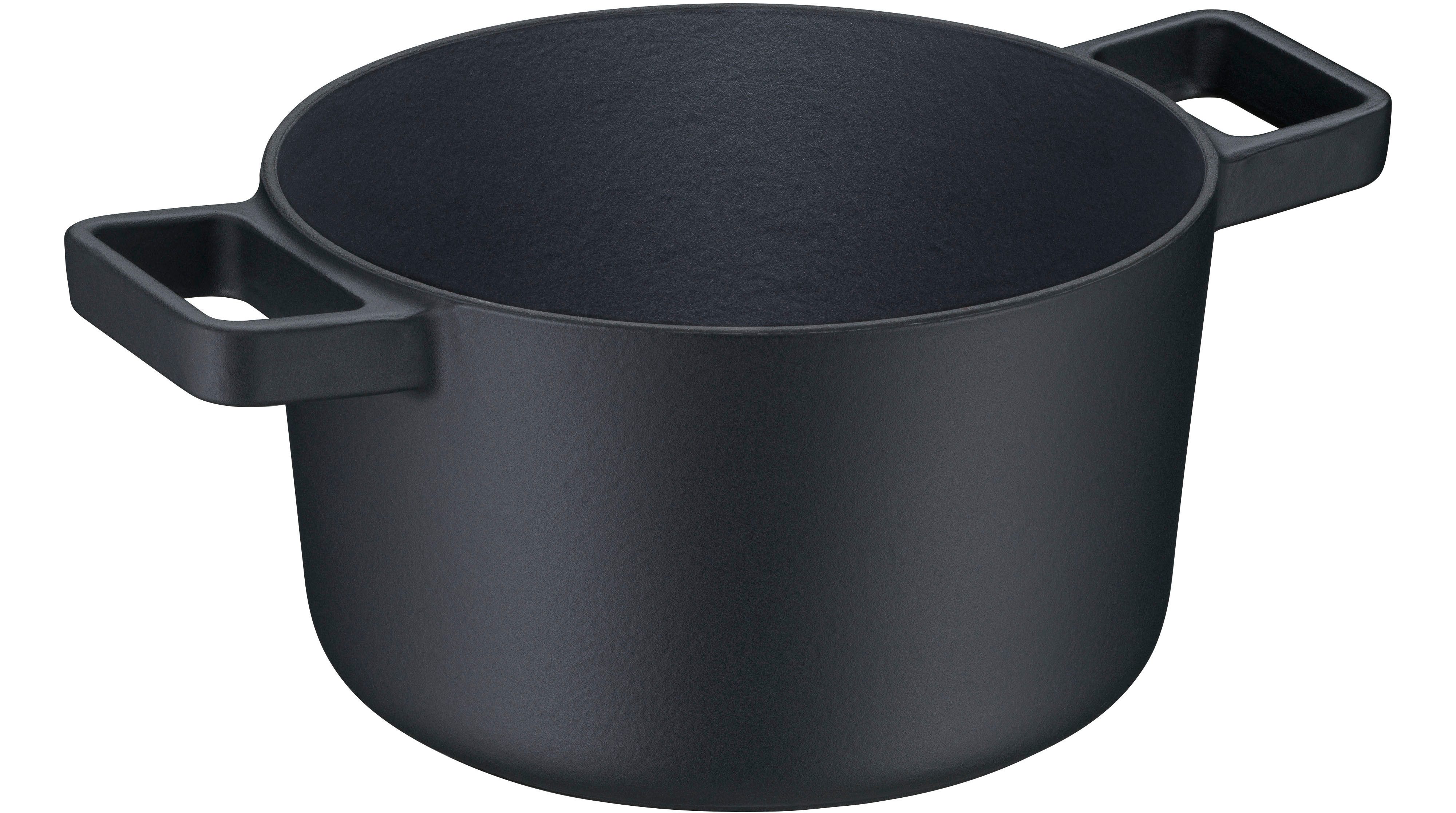 WMF Bräter Flavour, Gusseisen Bräter Induktion, Schmortopf emailliert, Gusseisen, Gusseisen-Kochgeschirr, Deckel mit Kondensationsnoppen