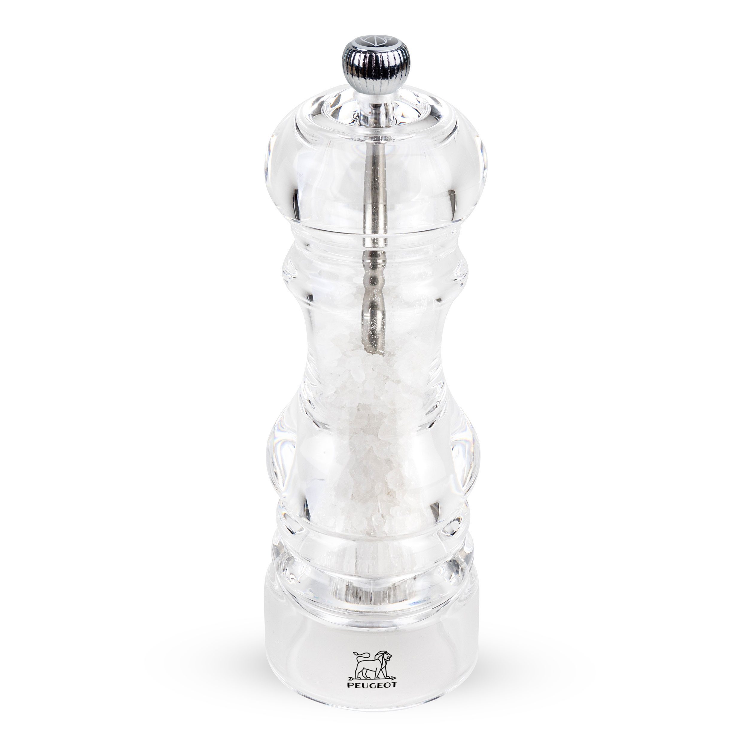 PEUGEOT Salzmühle NANCY 18cm Acryl Transparent Stahlmahlwerk Gewürzmüh Manuell Manuell