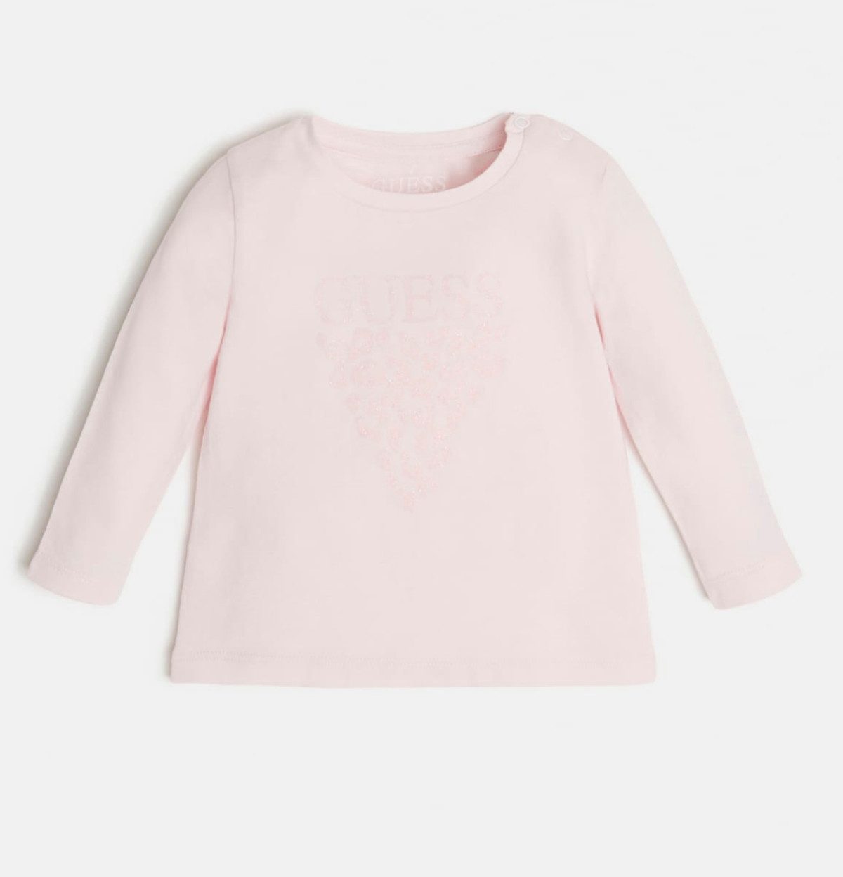 Guess Kids Langarmshirt Baby Mädchen Langarmshirt mit Glitzerprint Baumwolle