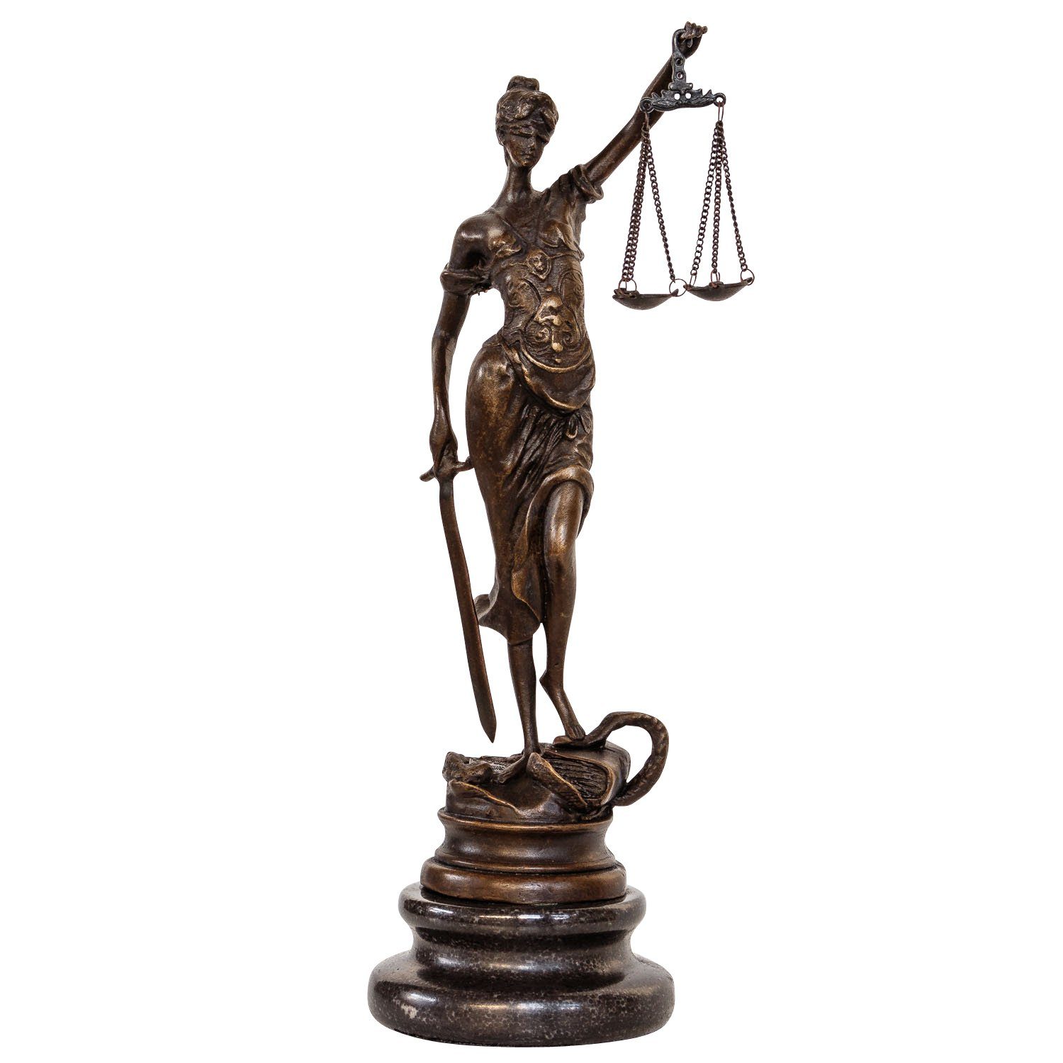 Aubaho Skulptur Bronzeskulptur Justitia Justizia Bronze Figur Skulptur im Antik-Stil -