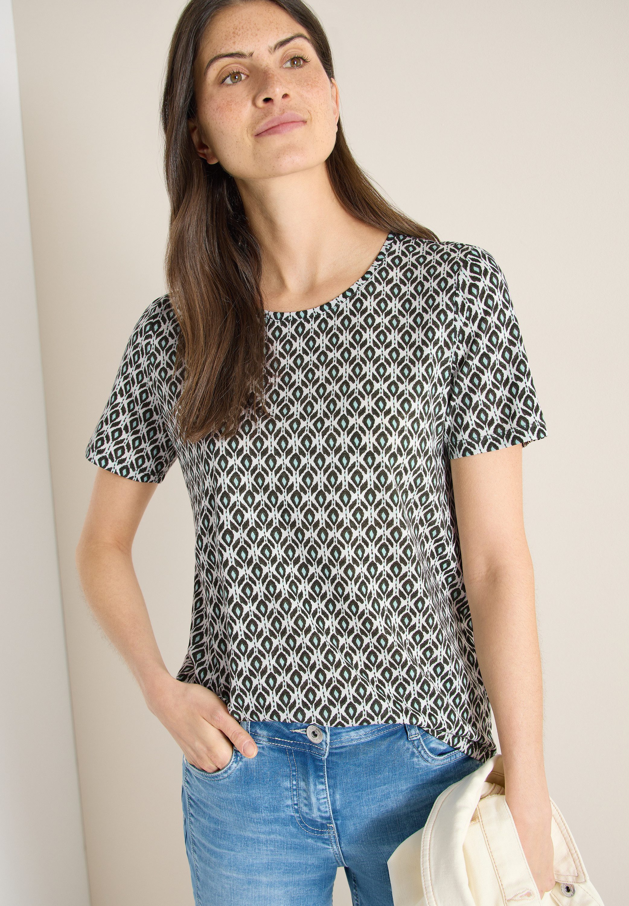 CECIL T-Shirt mit Minimal Muster günstig online kaufen