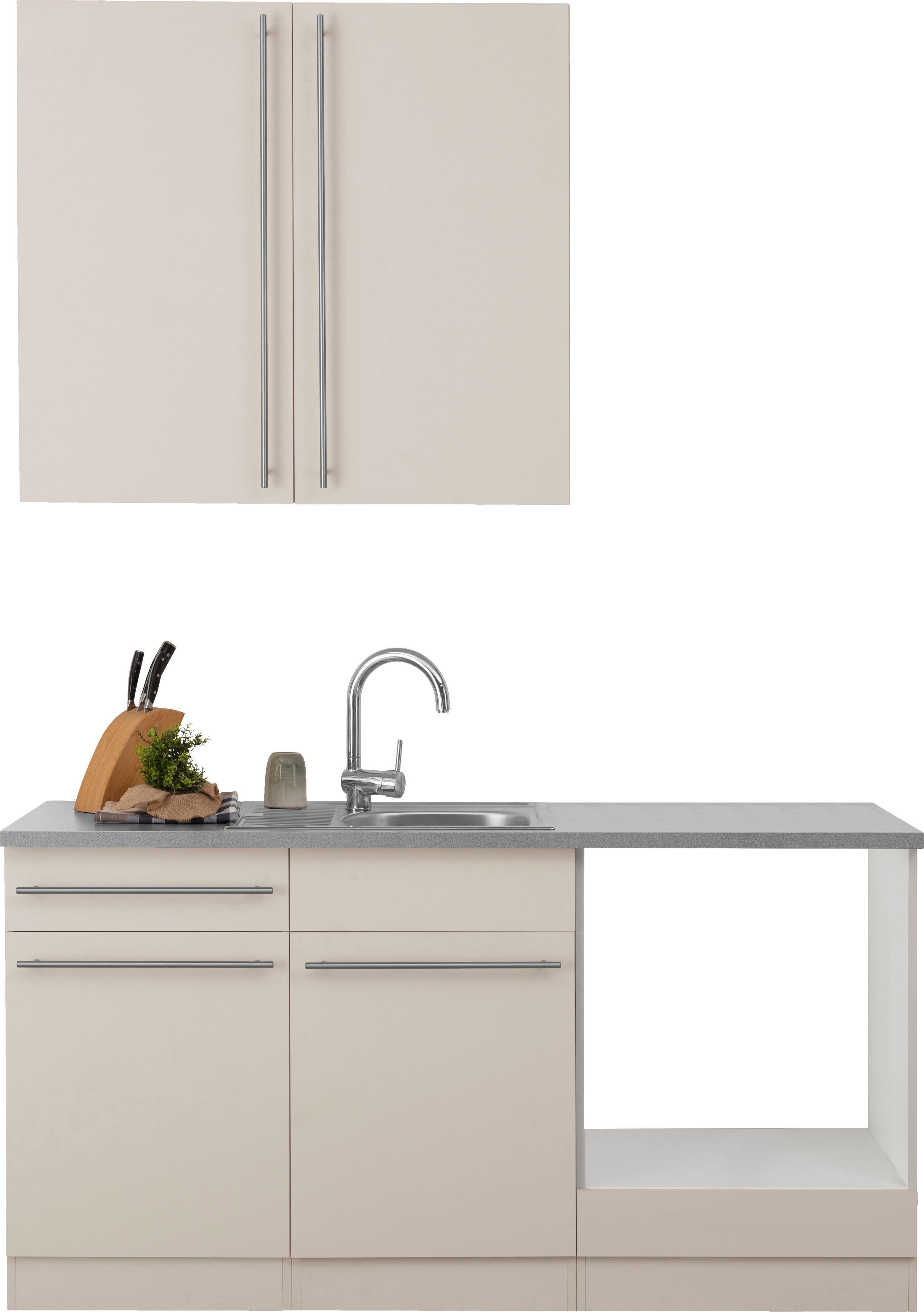 Küchenzeile Küchen wahlweise E-Geräten, wiho cm mit Breite Chicago, 160