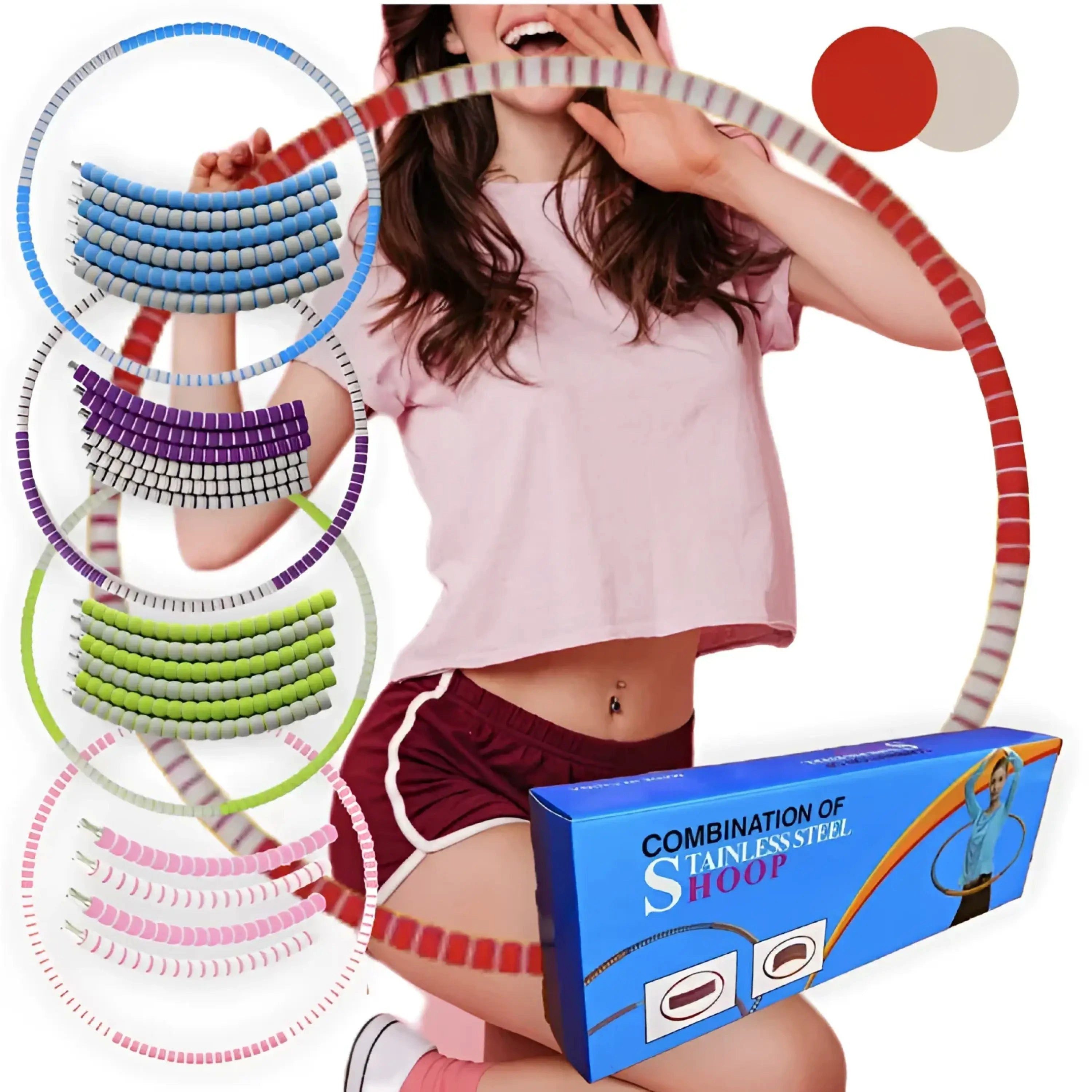 Sport-Knight® Hula-Hoop-Reifen Hula Hoop Edelstahl-Reifen, vollständig befüllbar, weich & rutschfest (mit oder ohne Trainingsbuch erhältlich)