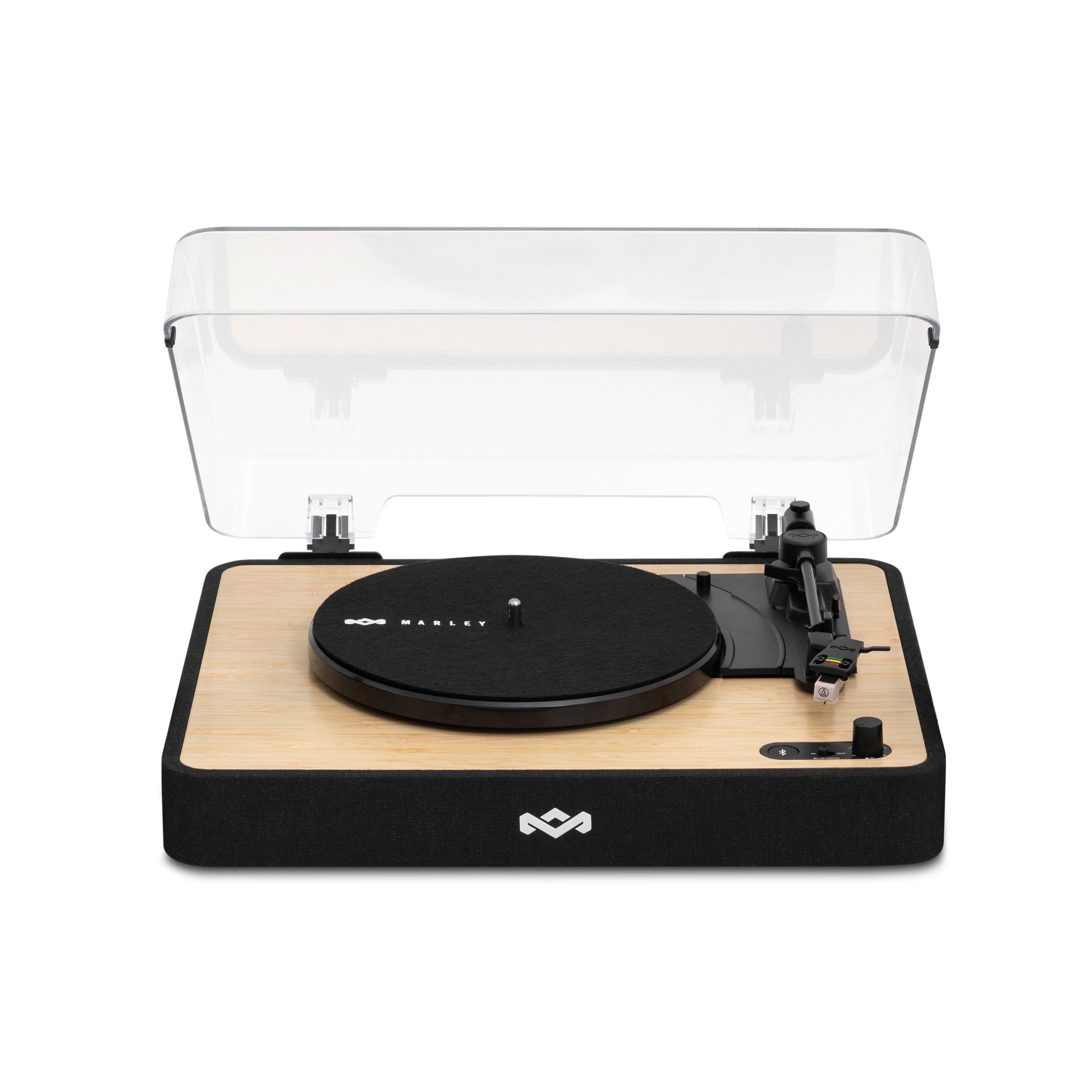 House of Marley Marley EM-JT004-SB Revolution Turntable Plattenspieler (Riemenantrieb, Bluetooth, Audio-Technica Tonabnehmer & 3 Geschwindigkeiten)