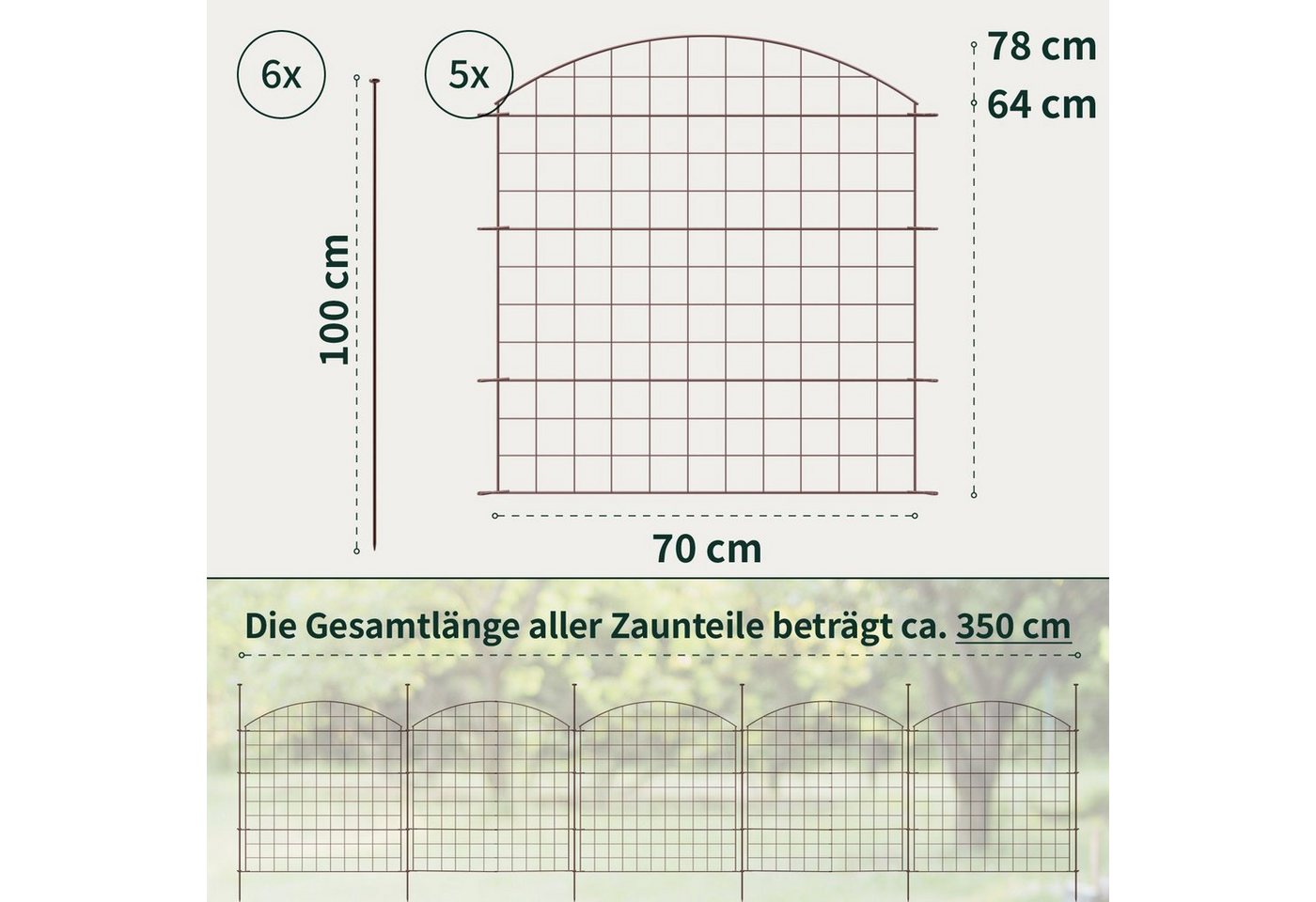 Thumbnail - VERDOBA Zaun Teichzaun Gartenzaun Hundezaun - Metall Gitterzaun aus Zaunelementen