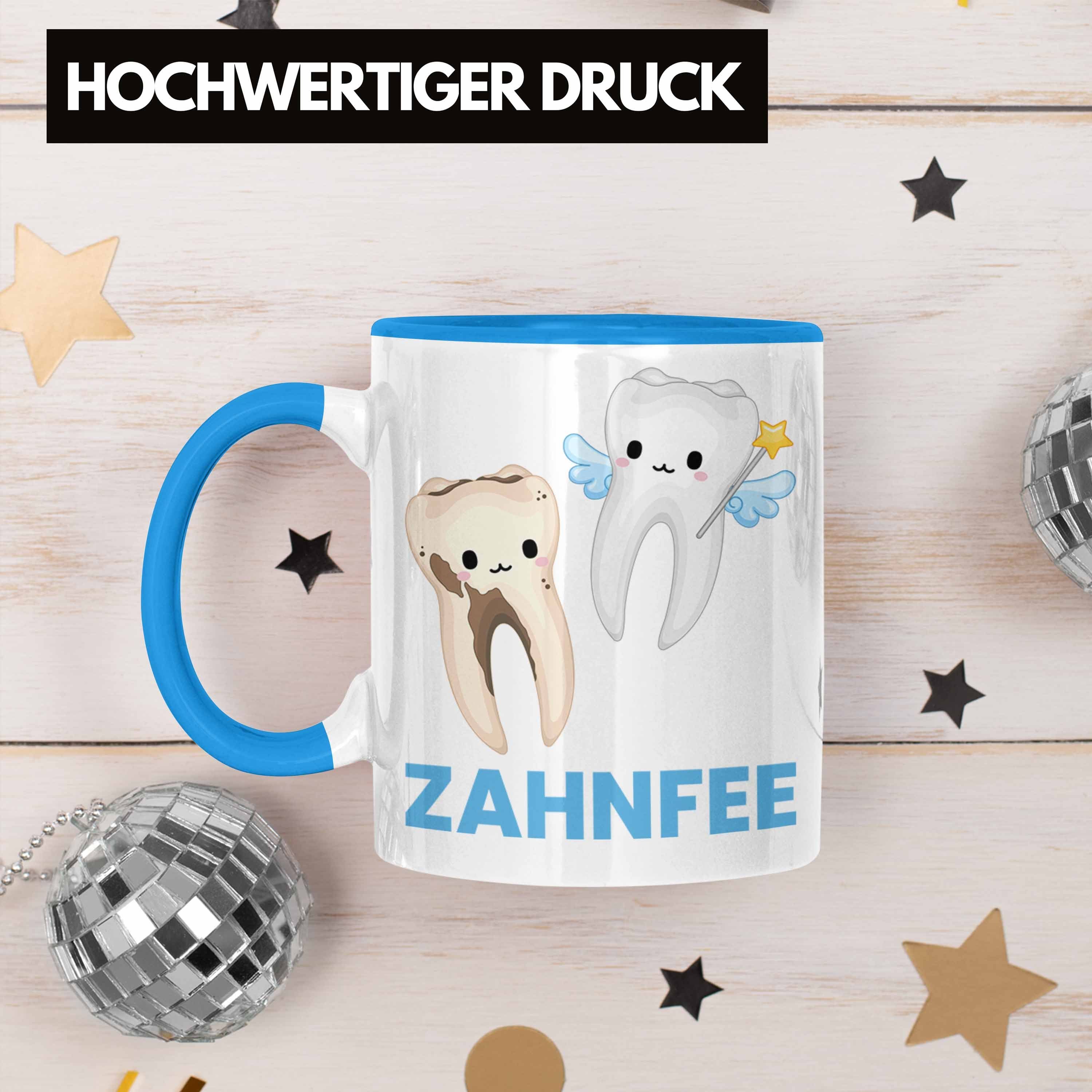 Zahnärztin Geschenkidee Trendation - Zahnarzt Tasse Lustige Tasse Blau Geschenk Trendation Zahnfee