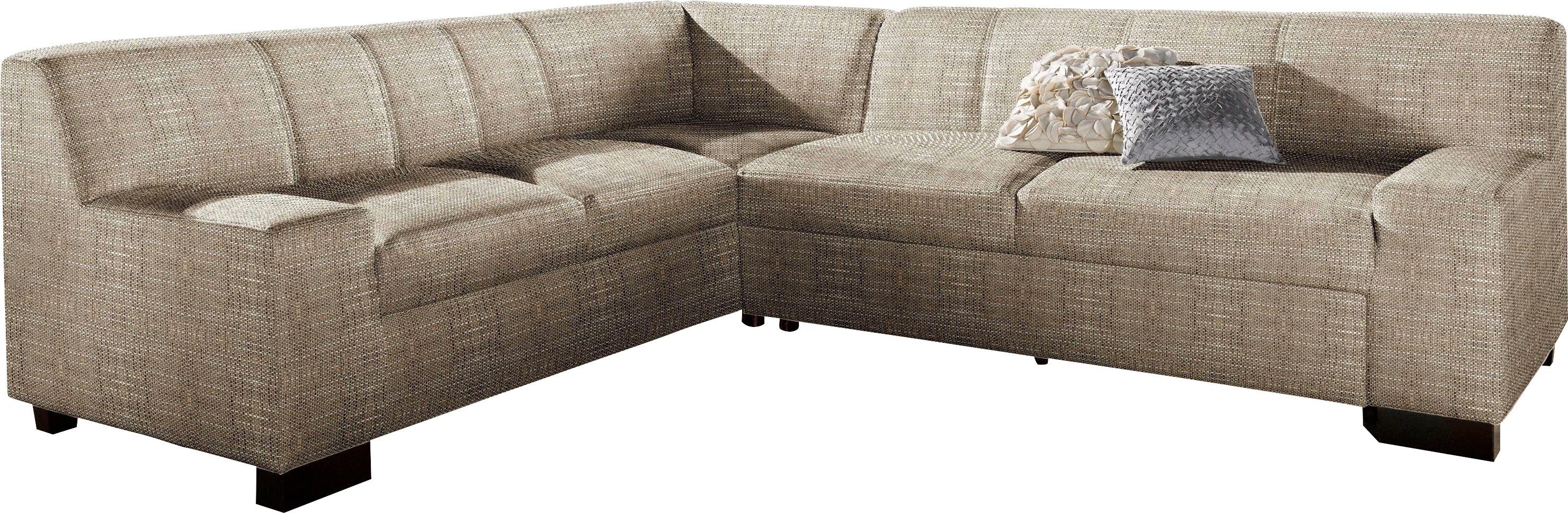 DOMO collection Ecksofa Norma, moderne Armlehnen, zeitlos und elegant, Breite 247cm, L-Form, wahlweise mit Bettfunktion