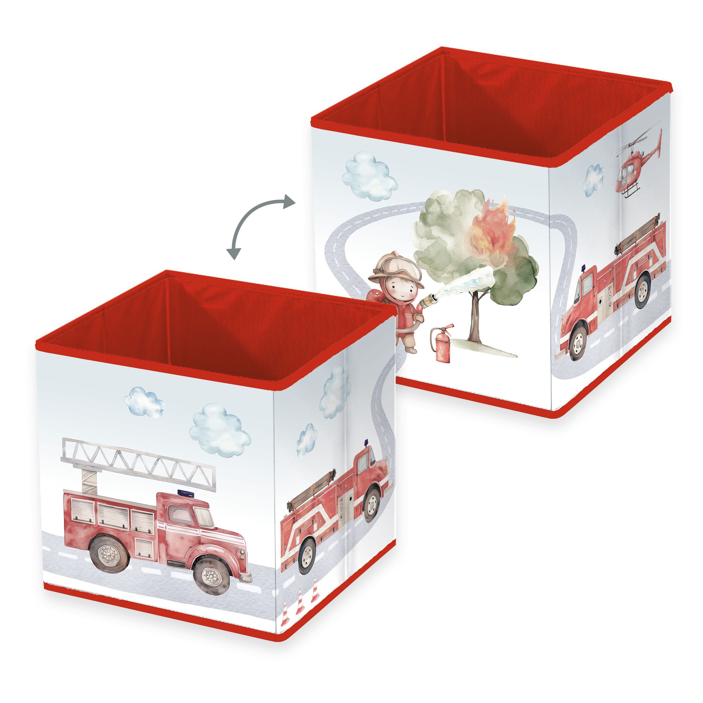 Baby Best Aufbewahrungsbox ‘Feuerwehr’ – 30x30x30 cm, faltbar