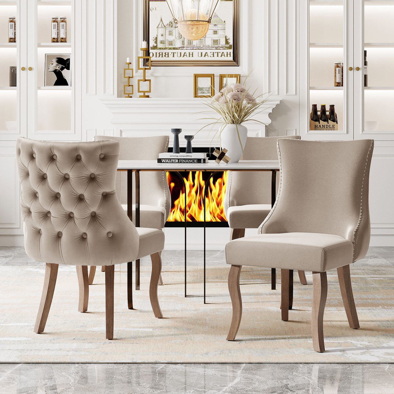 Flieks Esszimmerstuhl (4er Set, 4 St), Küchenstühle Polsterstuhl mit Rücken günstig online kaufen