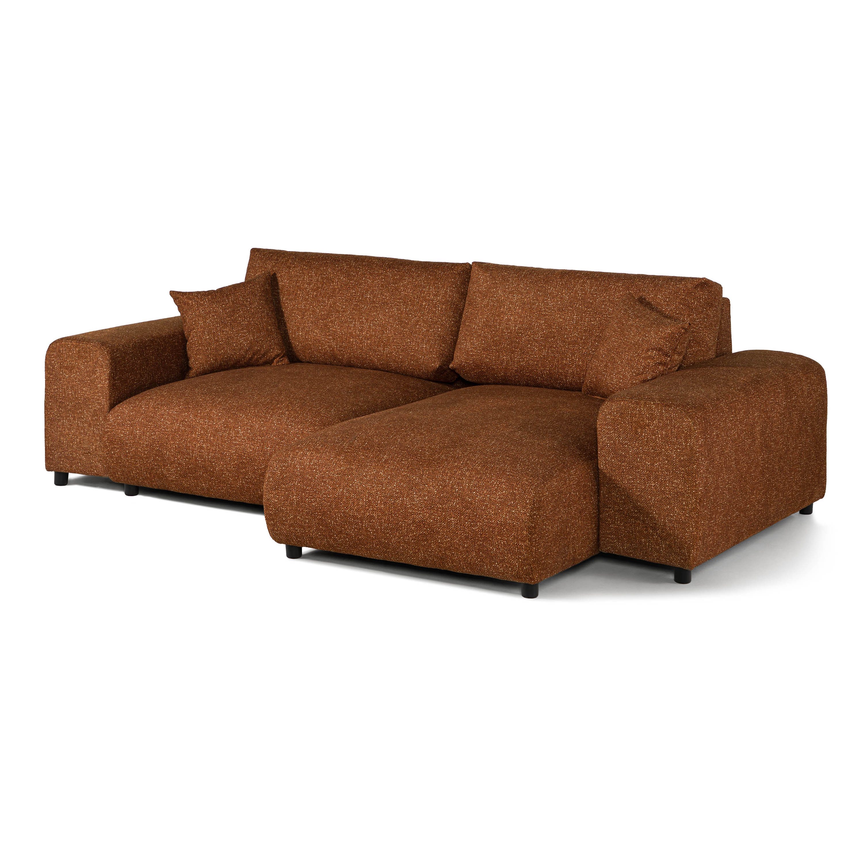 LIVORA Ecksofa SOFAS, Ecksofa Plüsch 237x144x79 orange PAULINA