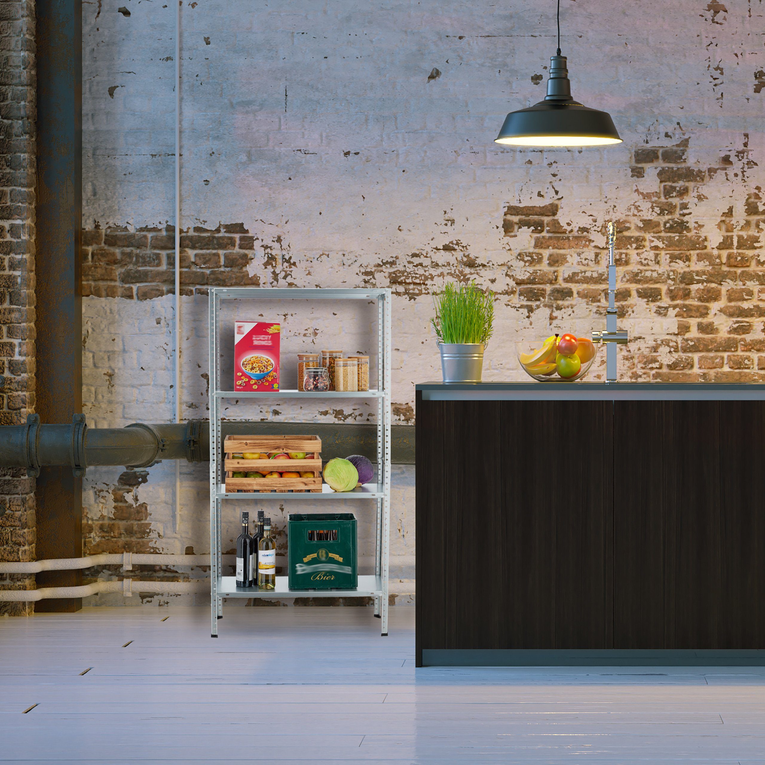 relaxdays Schwerlastregal Verzinktes Schwerlastregal im 2er Set günstig online kaufen