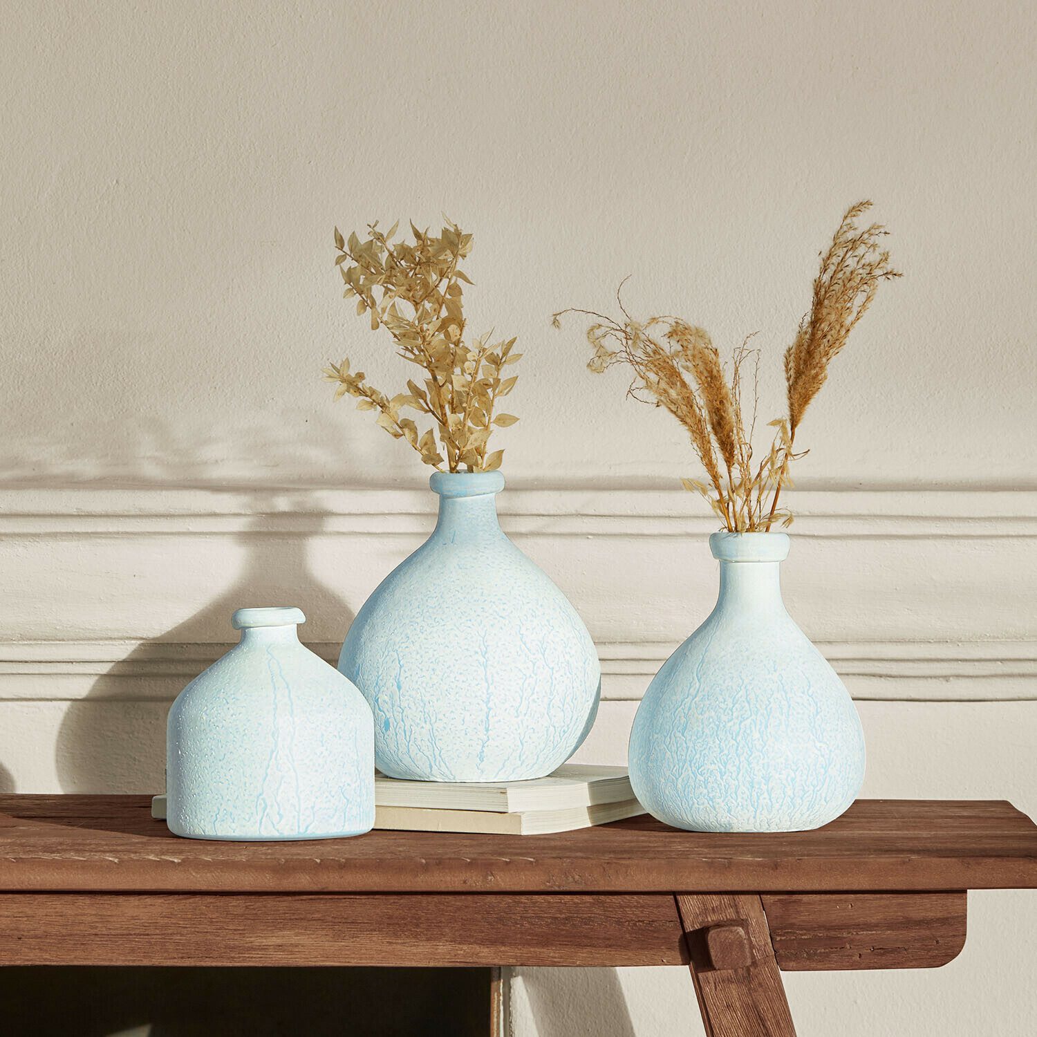 Mirabeau Tischvase Vase 3er Set Donara creme/blau