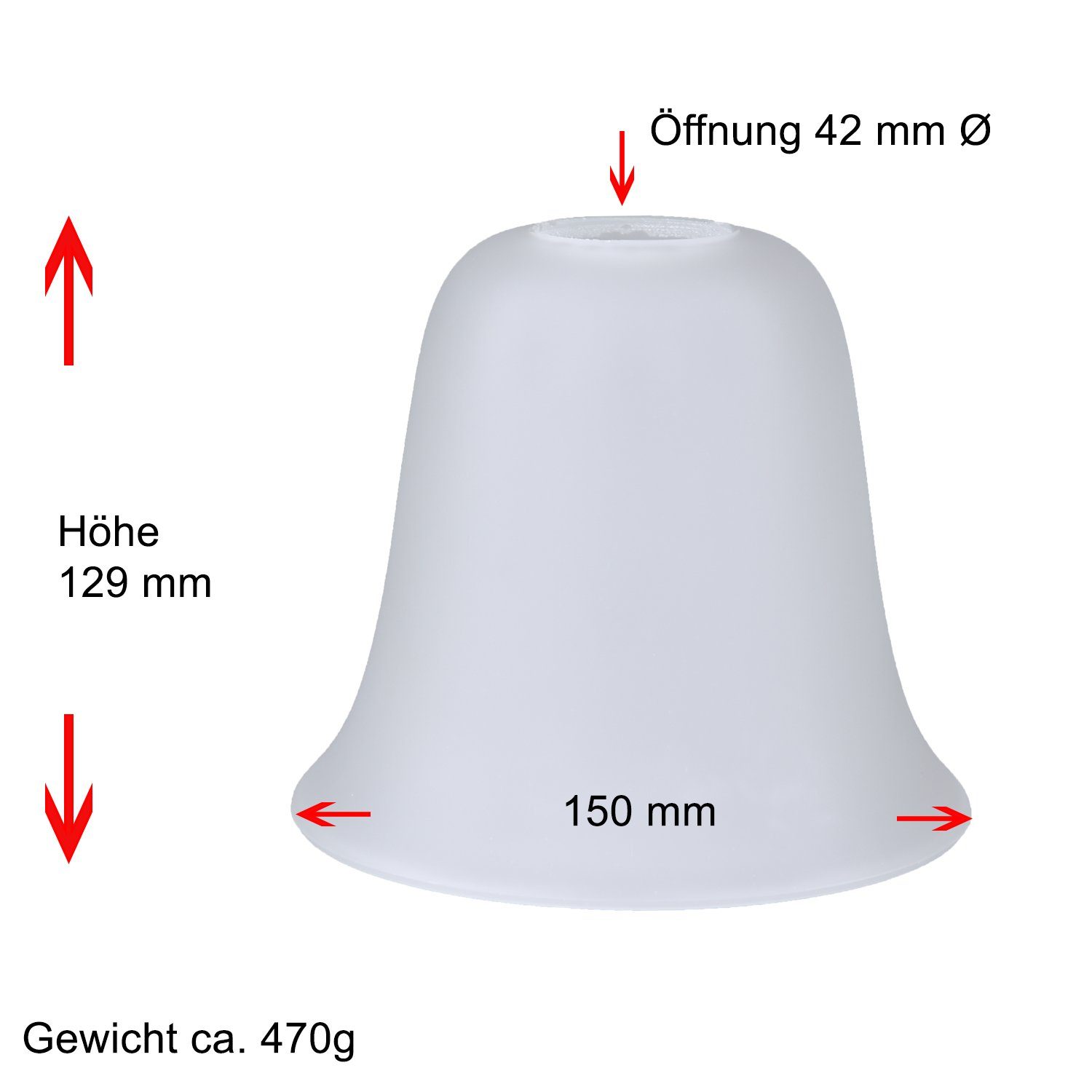 Home4Living Lampenschirm Lampenglas satiniert matt Ø 150mm Ersatzglas E27 Glas, Dekorativ