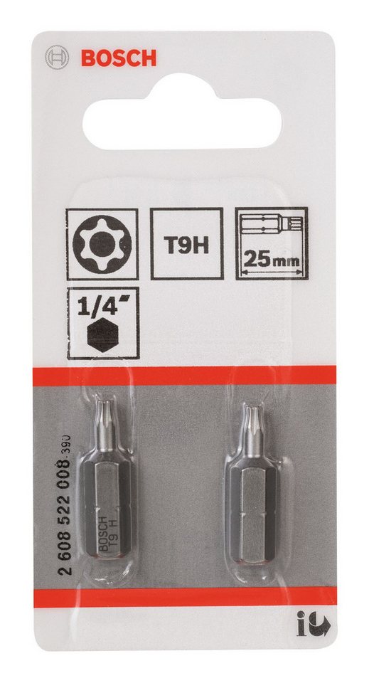 Thumbnail - BOSCH Torx-Bit, 2 Stück, SecuritySchrauberbit Extra-Hart - T9H x 25 mm - 2er-Pack