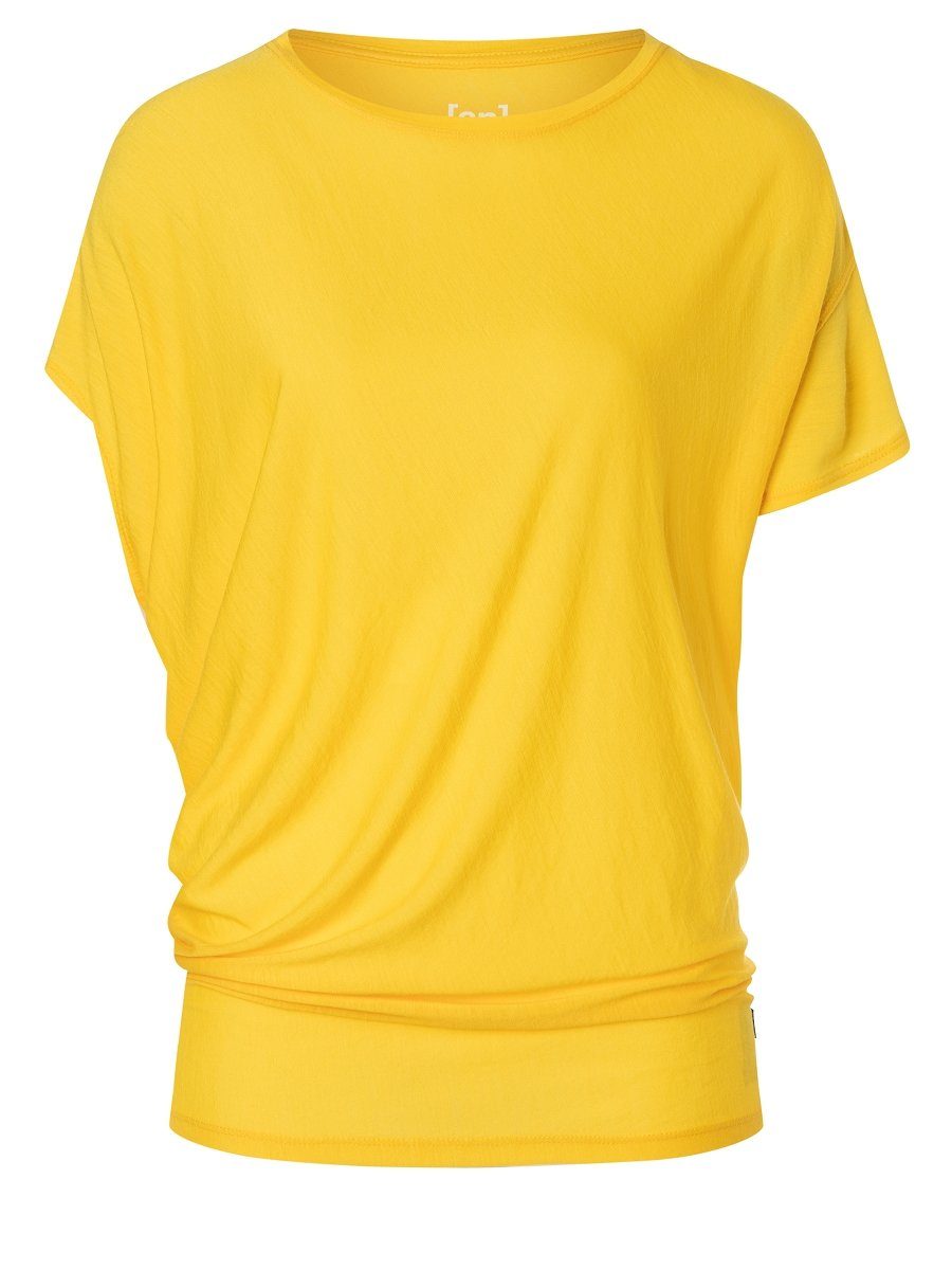 T-Shirt bequemer TEE Merino SUPER.NATURAL W YOGA Merino-Materialmix Illuminating LOOSE T-Shirt
