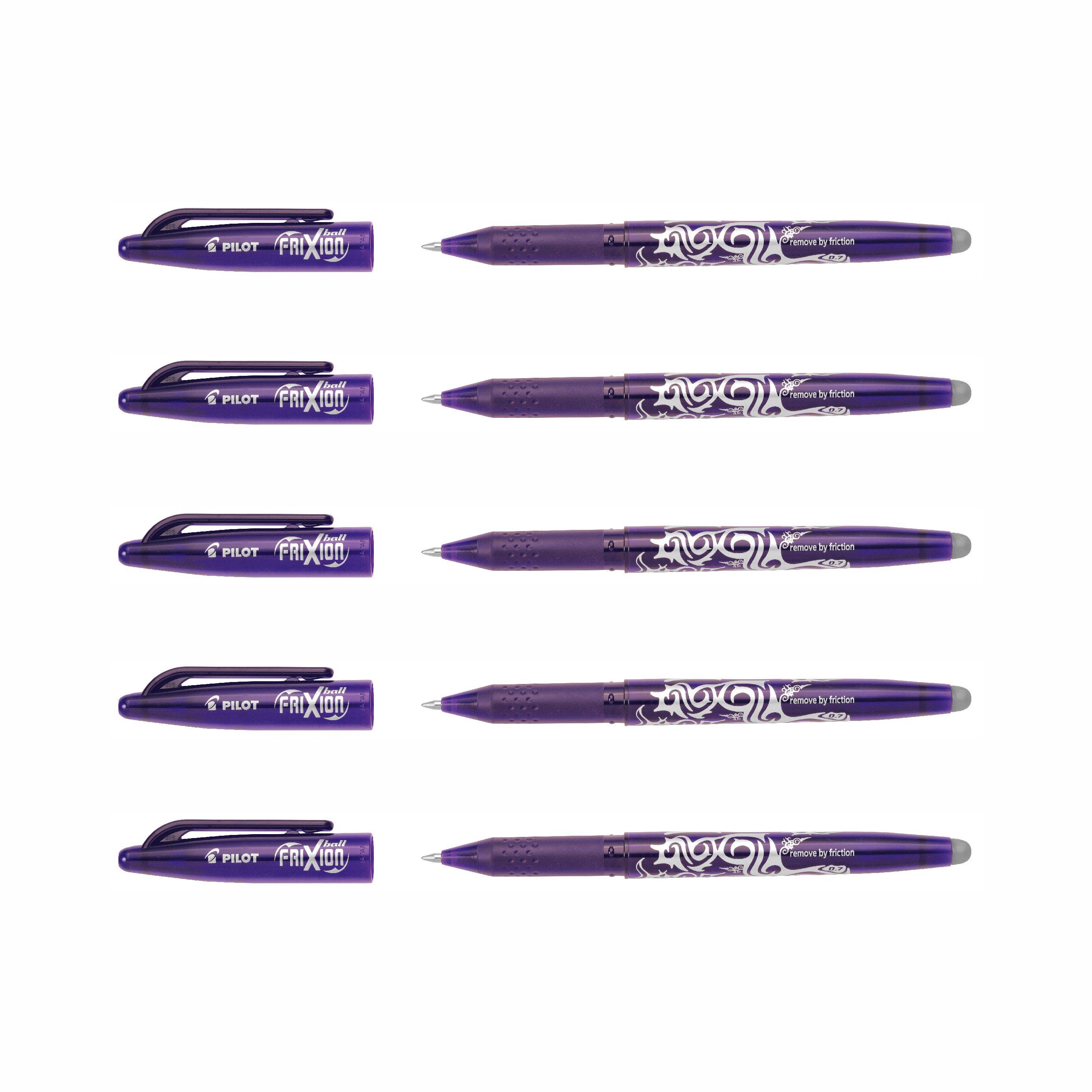 PILOT Tintenroller Frixion Ball 0.7 - 5er-Set, (5-tlg) violett