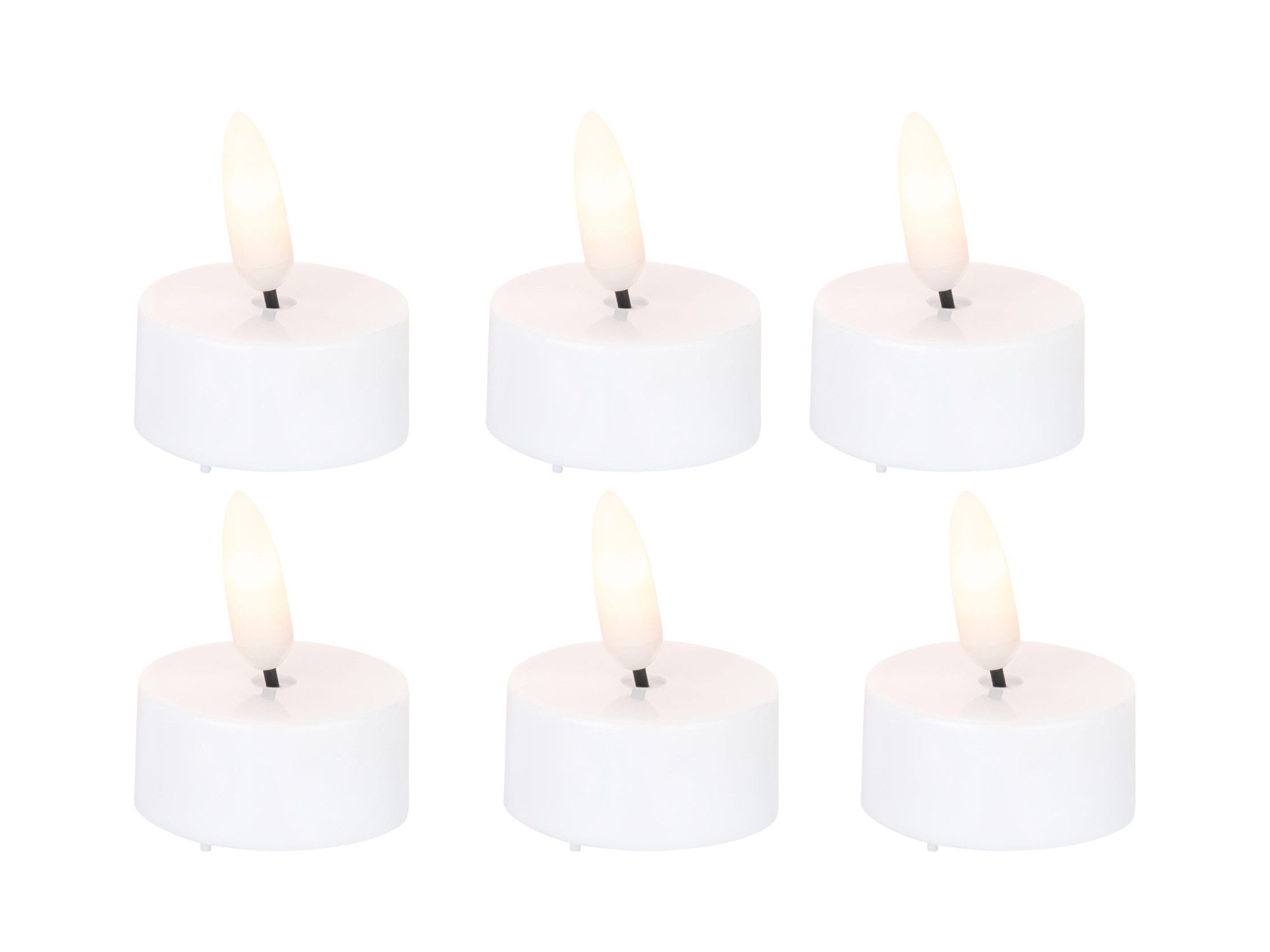Coen Bakker Deco BV Teelicht (Set, 6-tlg), LED 3D Flamme dezent flackernd Timer