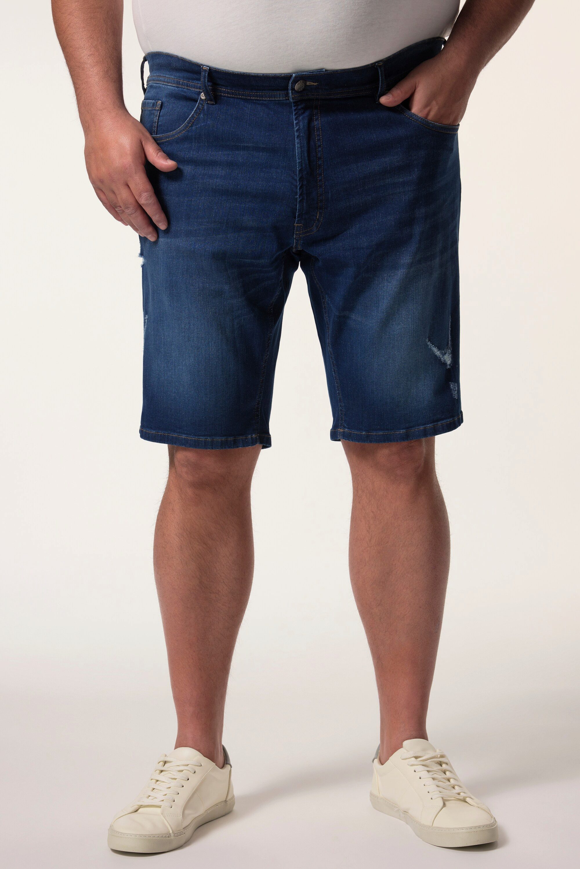 Men Plus Bermudas Jeans-Bermuda Denim Bauchfit Straight Fit 5-Pocket