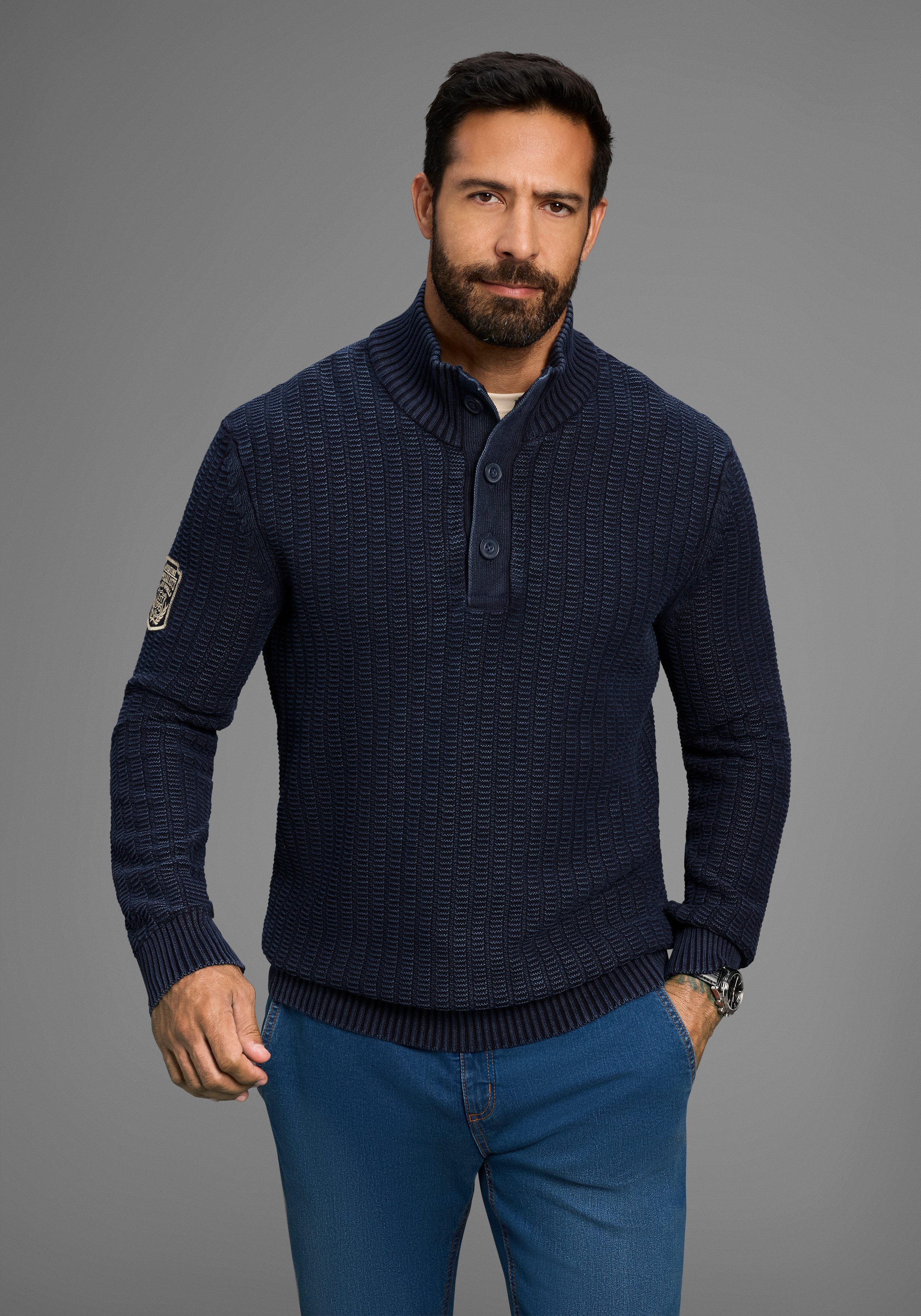 Man's World Troyer Bis Größe 5 XL mit Ärmelbadge – Bild 5 von 5