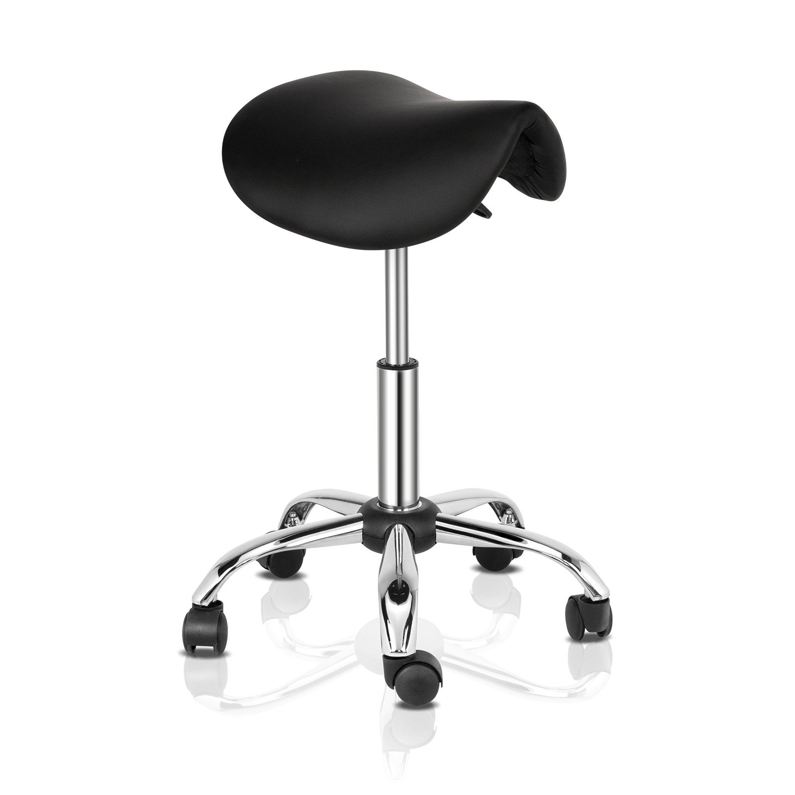 VINGLI Drehhocker Sattelhocker, Rollhocker, Bürohocker, Drehhocker,Arbeitshocker, höhenverstellbar, 360° drehbar, 150 KG Tragkraft