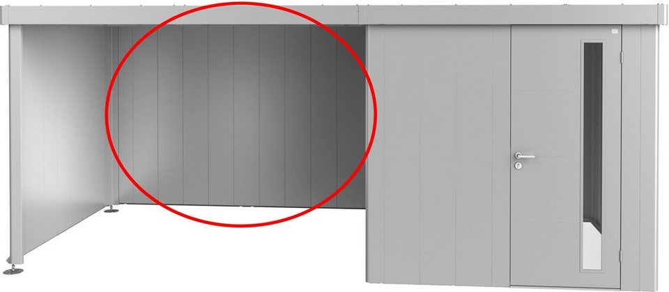 Biohort Gerätehaus-Rückwand, BxH:299x200 cm, für Seitendach von Neo 2A-4D,  Individuell planbar