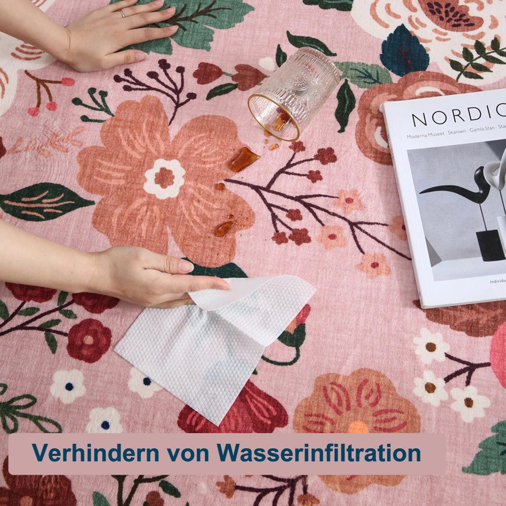Minicloss Fußmatte Boho Fußmatte für Innenbereich – Rutschfester Teppich mit Blumenmuster, Ideal für Eingangsbereich, Küche, Haustür, Kinderzimmer