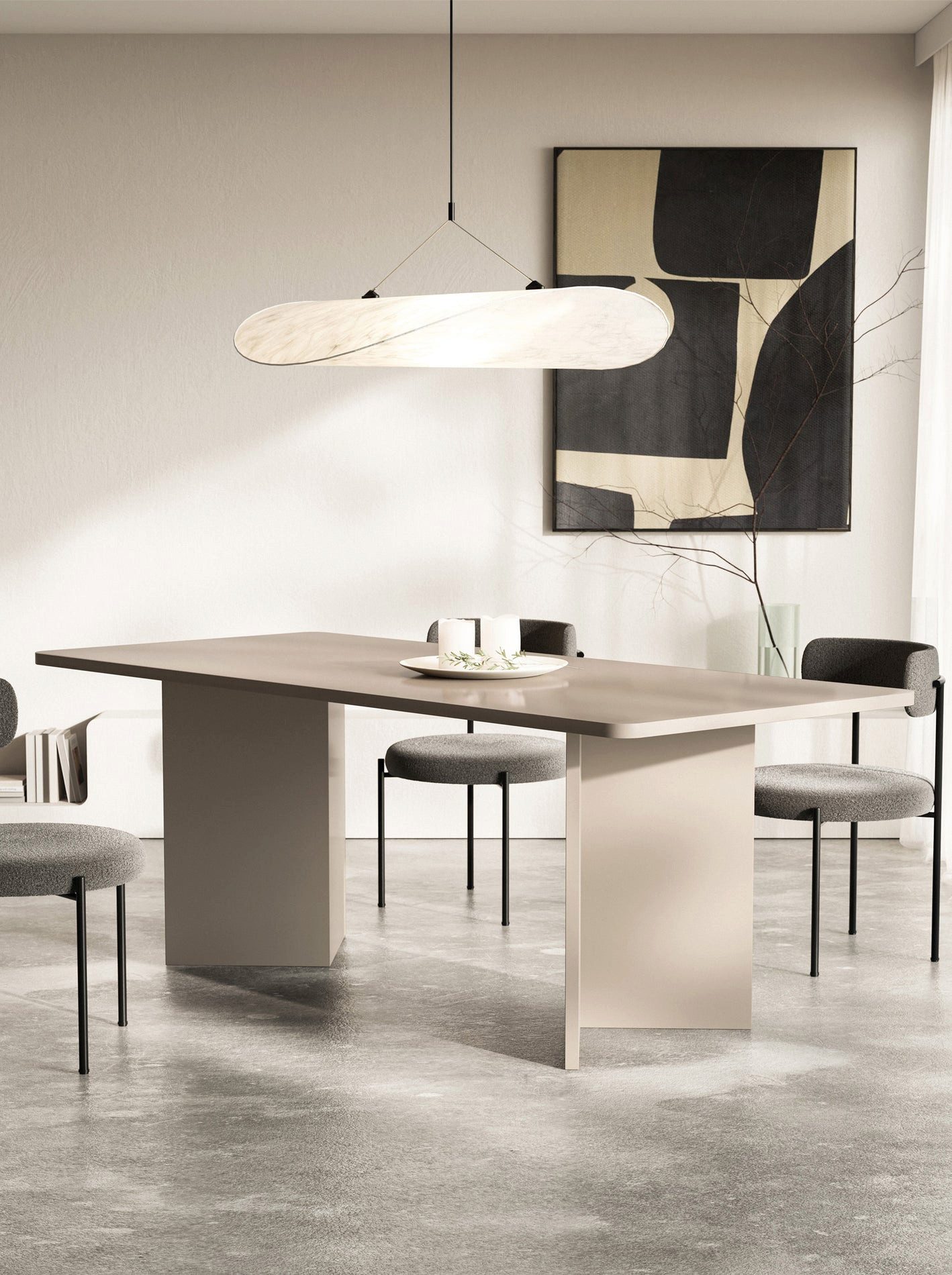 Selsey Esstisch QUBEO, rechteckig mit abgerundeten Kanten und Wangengestell 204×90 cm