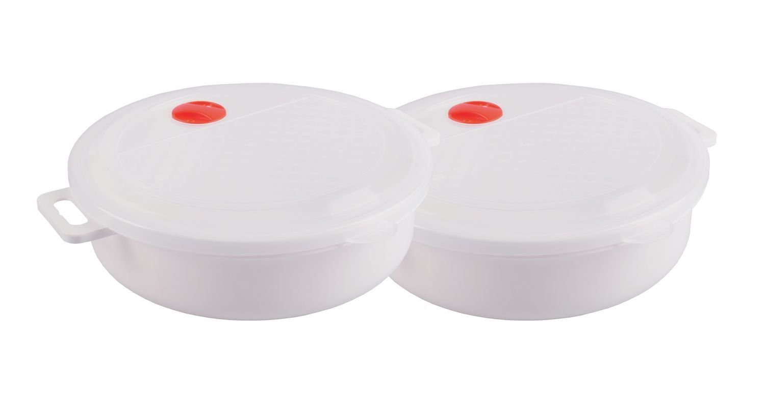 Heidrun Mikrowellenbehälter 2x Mikrowellen Kasserolle 2,0L Mikrowellengeschirr Gefrierdose Dose, Kunststoff