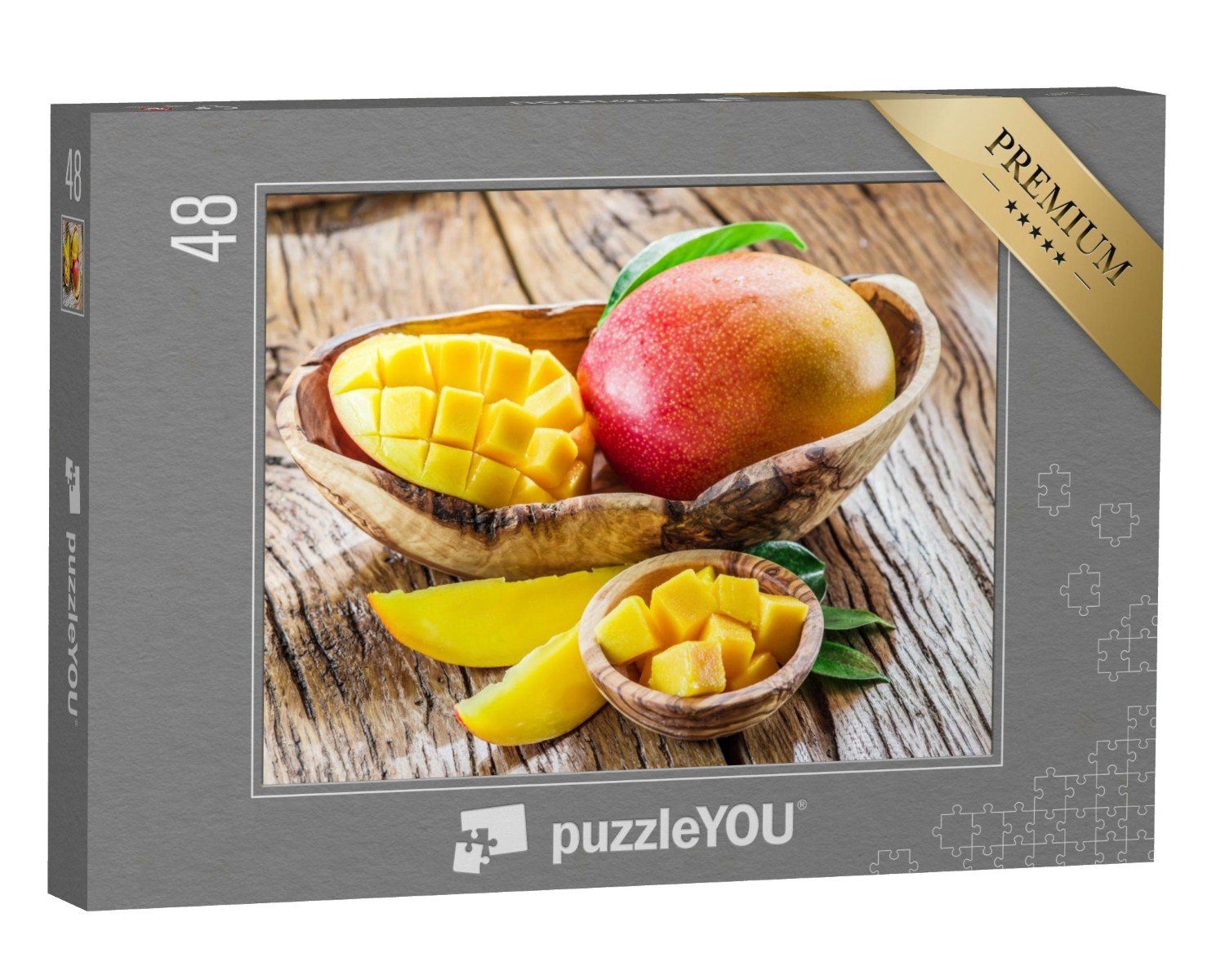 puzzleYOU Puzzle Mango-Früchte und Mango-Würfel, tropische Frucht, 48 Puzzleteile, puzzleYOU-Kollektionen Obst, Essen und Trinken