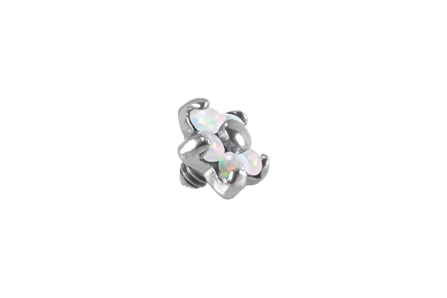 PIERCINGLINE Piercing-Set Titan Dermal Anchoraufsatz BLUME MIT 5 SYNTHETISCHEN OPALEN (Schraub-Aufsätze, 1-tlg)
