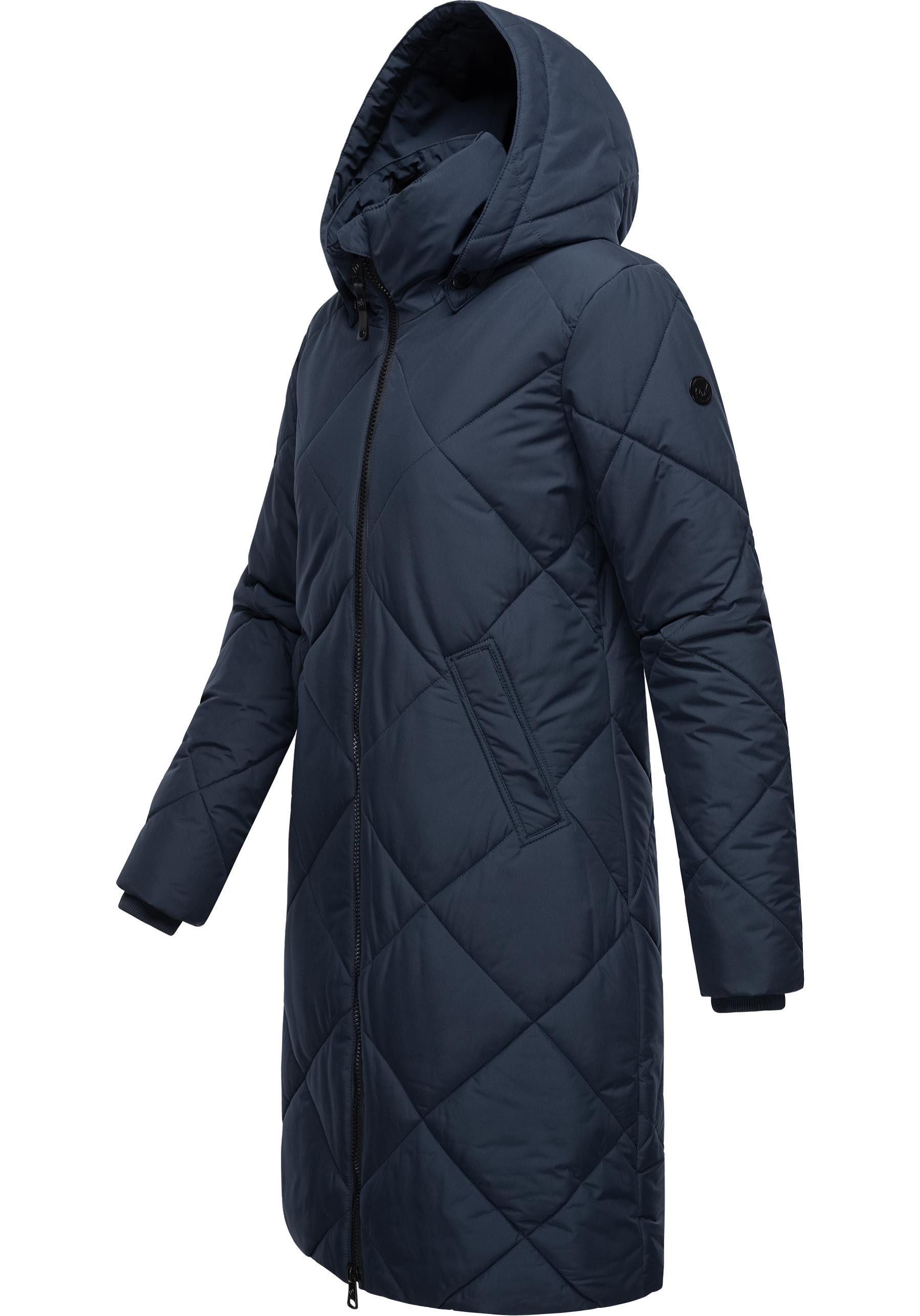 Ragwear Steppmantel Rebela stylischer Winterparka mit abnehmbarer Kapuze