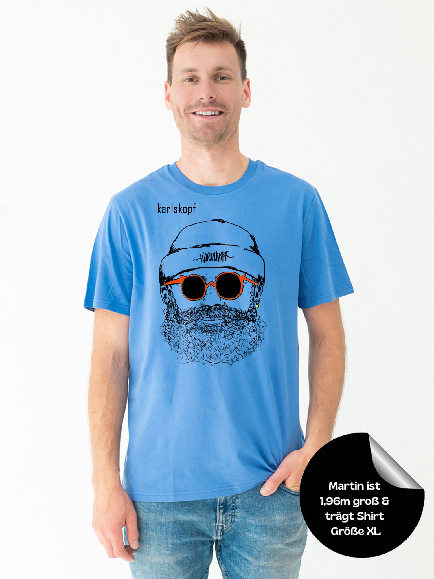 karlskopf Print-Shirt Rundhalsshirt Basic HIPSTER