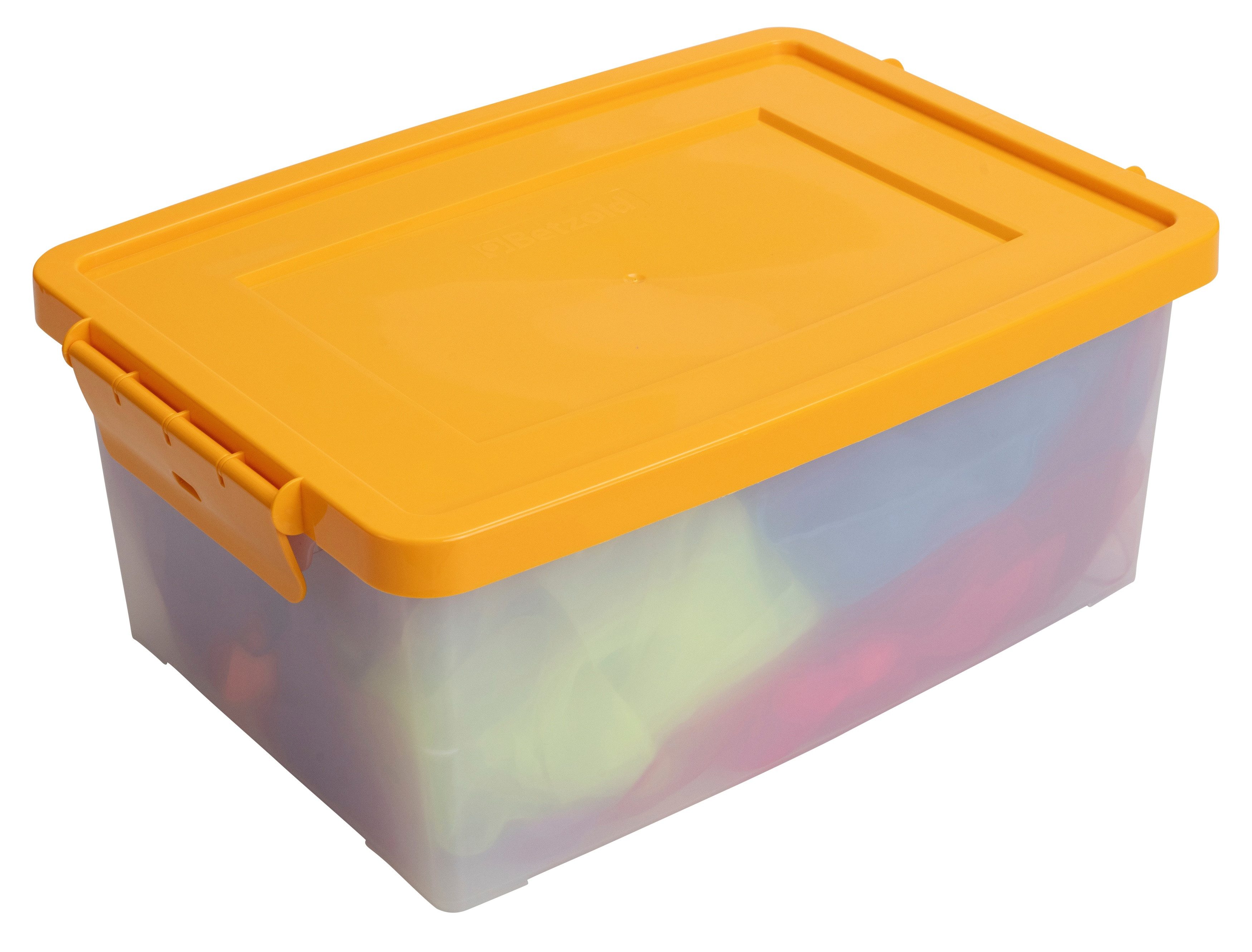 Betzold Aufbewahrungsbox Aufbewahrungsbox, 16 x 39,5 x 27,5 cm, weiß-transparent, farbiger Deck