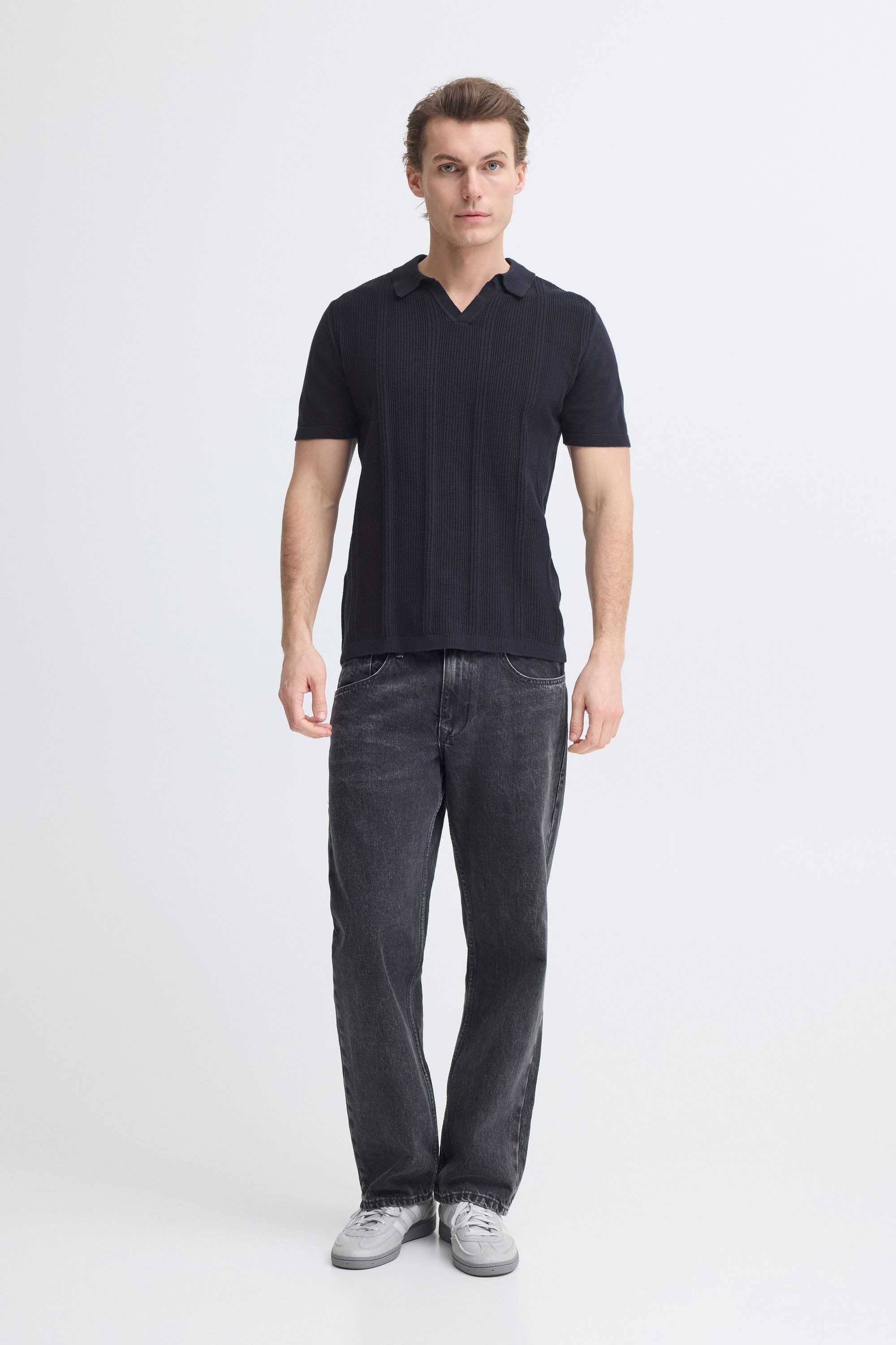 Blend Poloshirt BHBaron (1-tlg) Stilvolles T-Shirt mit Kragen und strukturiertem Rippmuster