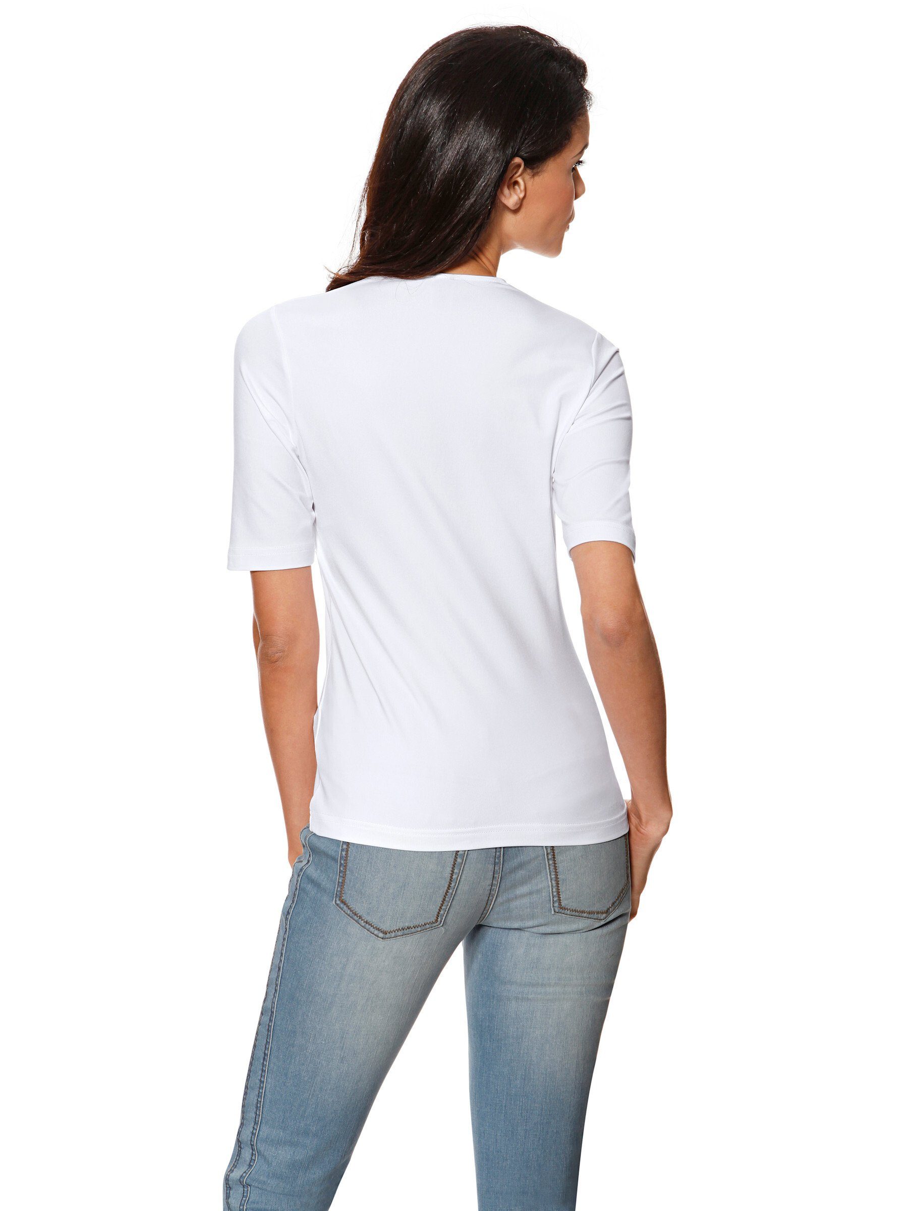 heine T-Shirt V-Shirt Kurzarm