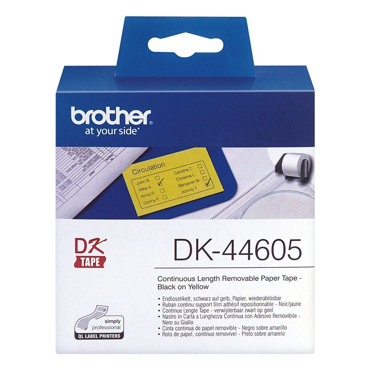 Brother Thermorolle DK-44605, Endlosrolle B/L 62 mm/30,48 m, wieder ablösbar