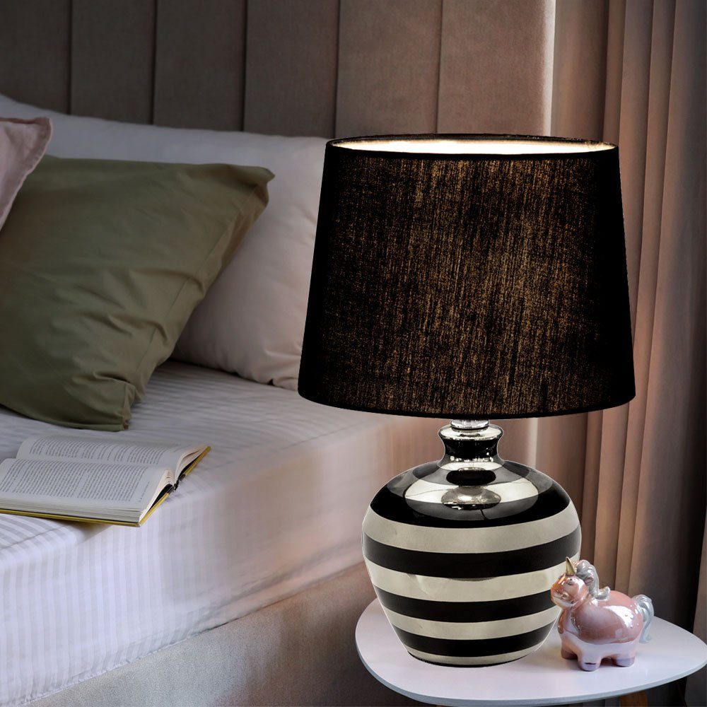 etc-shop LED Tischleuchte, Leuchtmittel schwarz inklusive, Warmweiß, Farbwechsel, Leuchte Design Tisch Lampe Keramik Fernbedienung