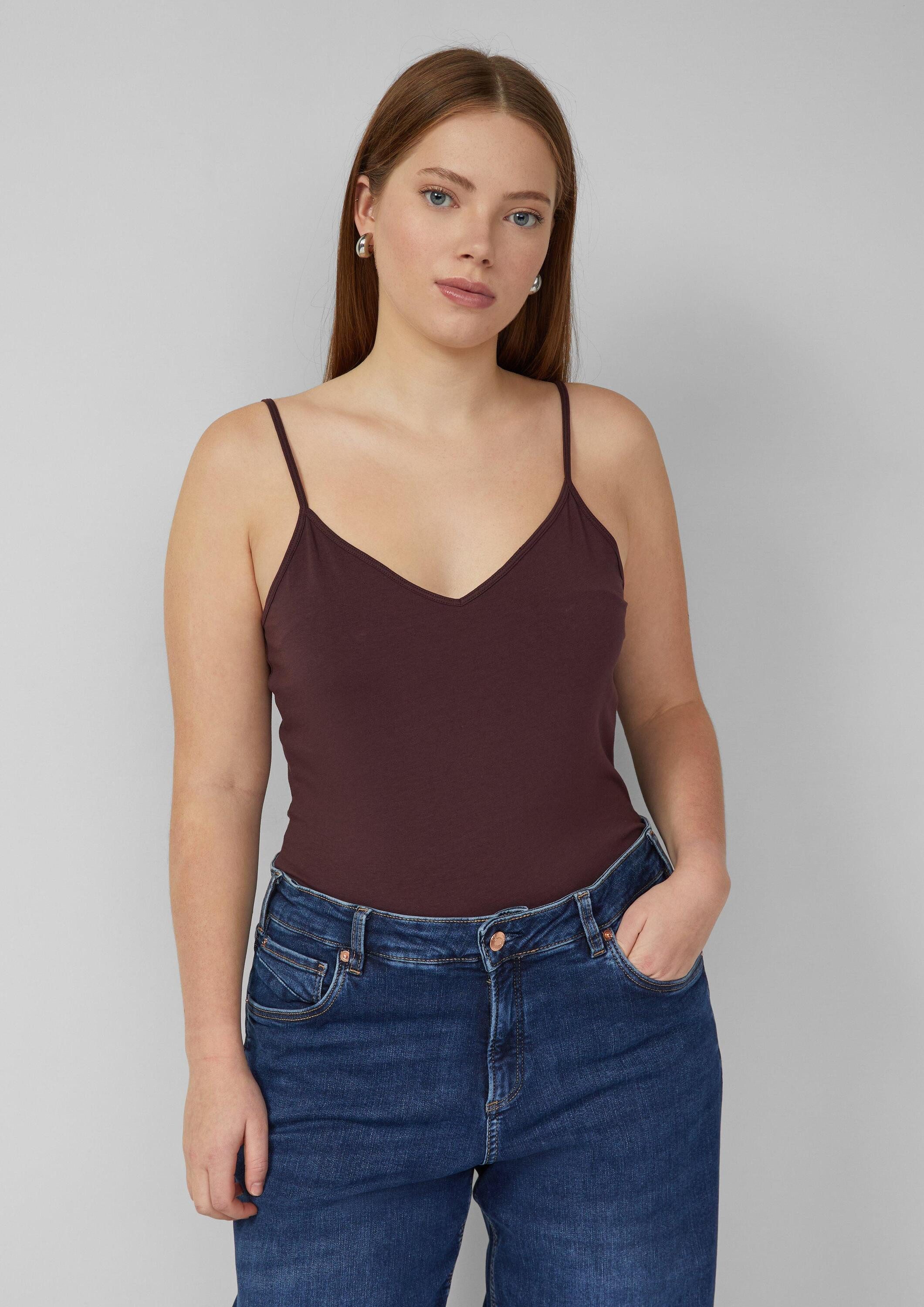 QS Muskelshirt T-Shirt Elastisches Spaghettiträgertop günstig online kaufen