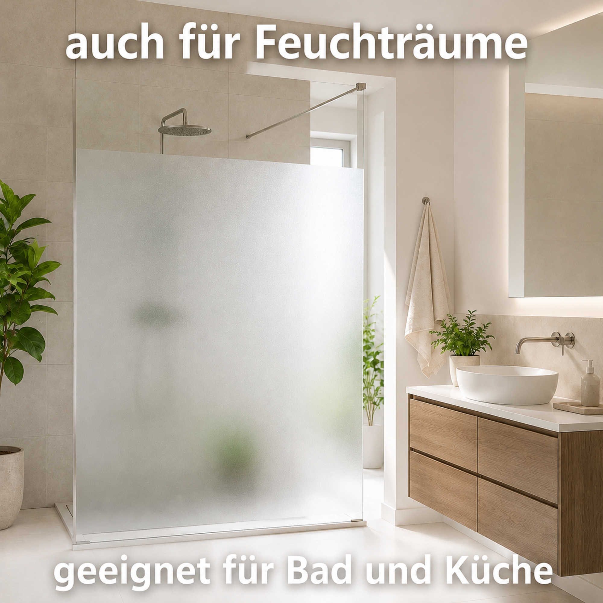 Nomiro Fensterfolie Sichtschutzfolie Silber Frosted, selbstklebend, lichtdurchlässig, blickdicht – Bild 5 von 5
