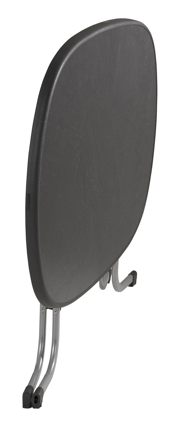 Sieger Gartenmöbel Gartentisch MECALIT, Klappbar, B 140 x T 90 cm, Graphitfarben, Schieferfarben, Metall, Tischplatte aus Mecalit