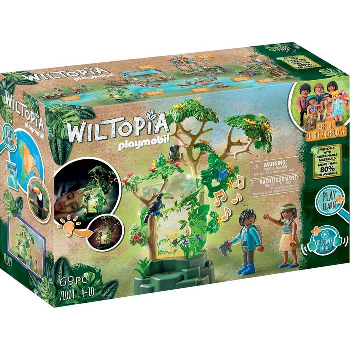 Playmobil® Konstruktions-Spielset Wiltopia - Nachtlicht Regenwald (71009) Wiltopia (69 St) teilweise aus recyceltem Material; Made in Europe