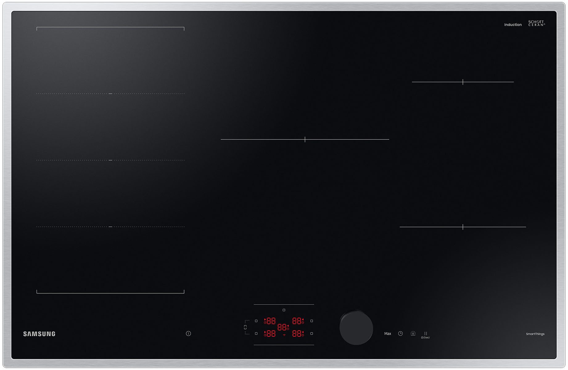 Samsung Flex-Induktions-Kochfeld NZ8500BM NZ85C6058HK/U1, Mehr Flexibilität und viel Platz deine Pfannen & Töpfe. Mit WiFi