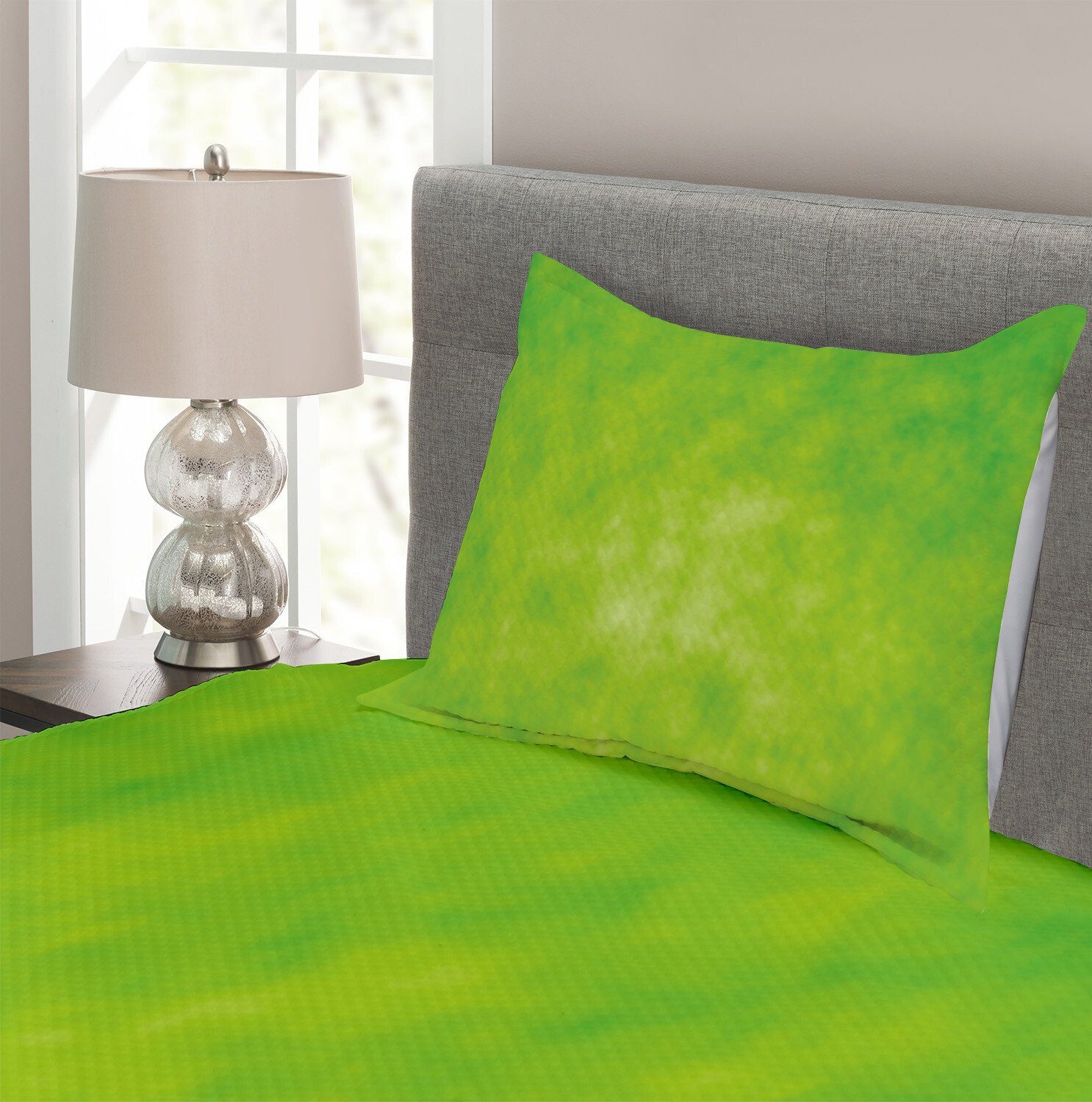 Shade Abakuhaus, Green Waschbar, Color mit Tagesdecke Lime Set Bewölkt Kissenbezügen