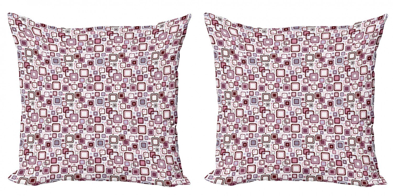 Accent Stück), Kissenbezüge Modern (2 Doppelseitiger Quadratisch Abstrakt Geometrisch Digitaldruck, Abakuhaus