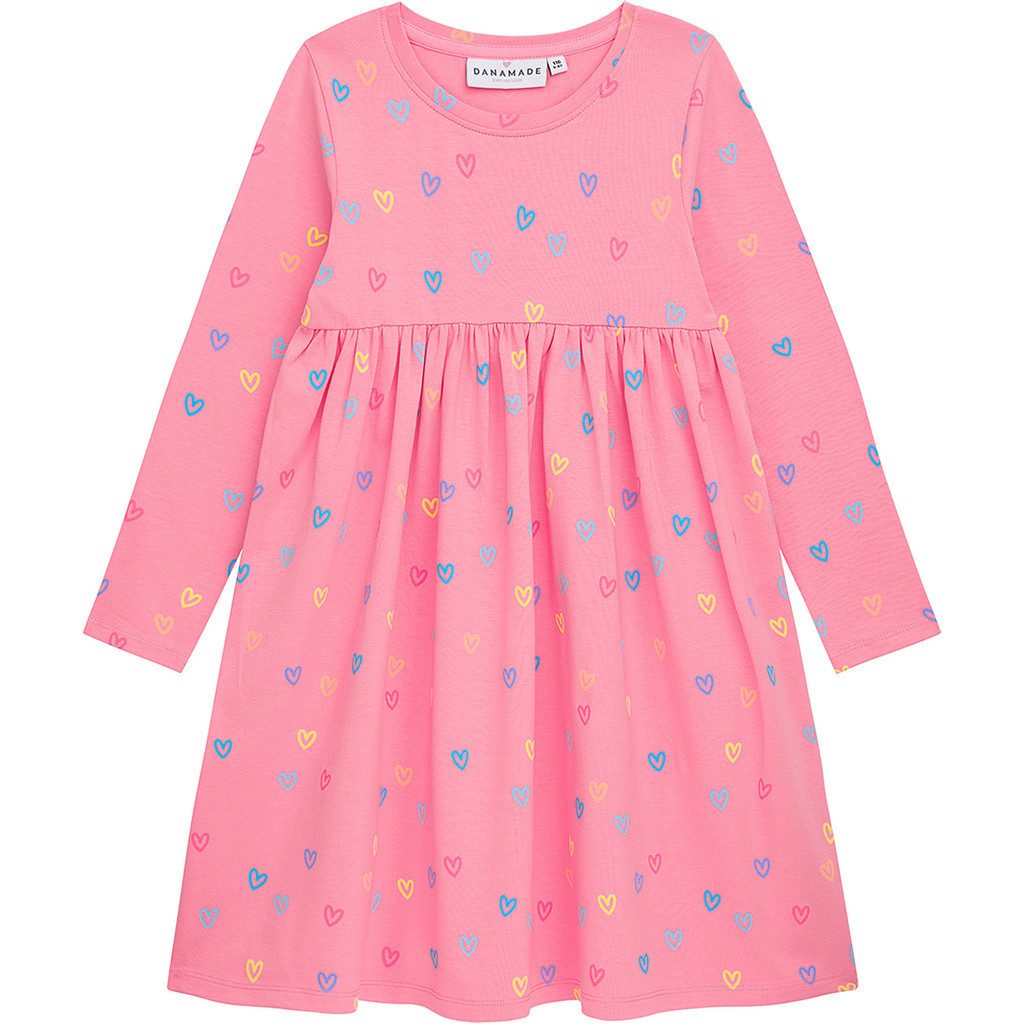 DANAMADE A-Linien-Kleid DELLA (1-tlg) DANAMADE Mädchen Kleid DELLA, Langarm, Herz-Print, Jersey