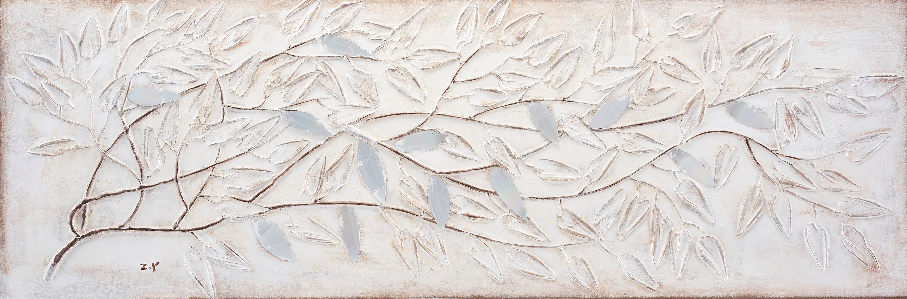 Bönninghoff Ölgemälde Zweige, Wald (1 St), jedes Bild ein Unikat, BxH: 120x40 cm
