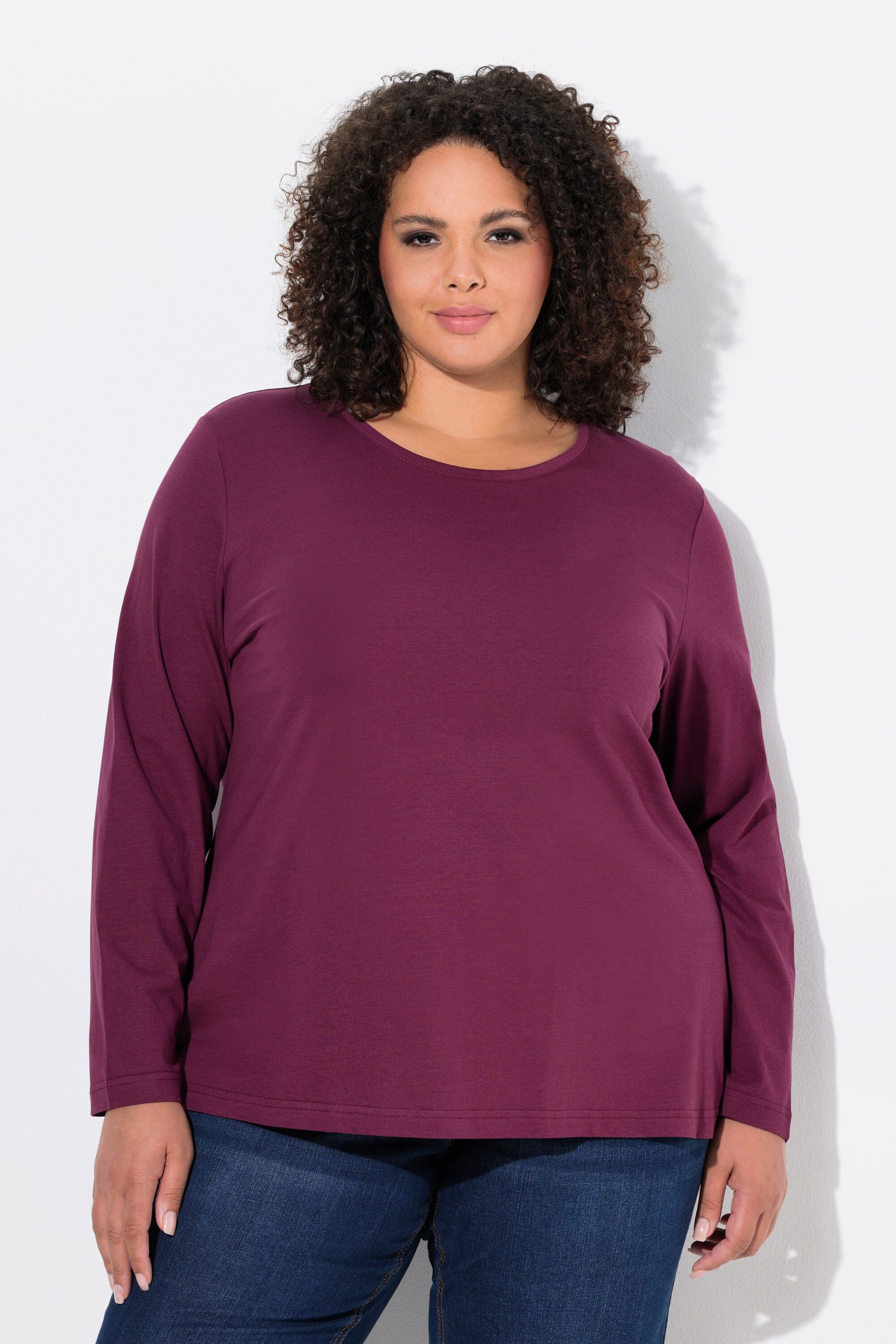 Ulla Popken T-Shirt Shirt Slim Rundhalsausschnitt Langarm – Bild 5 von 5