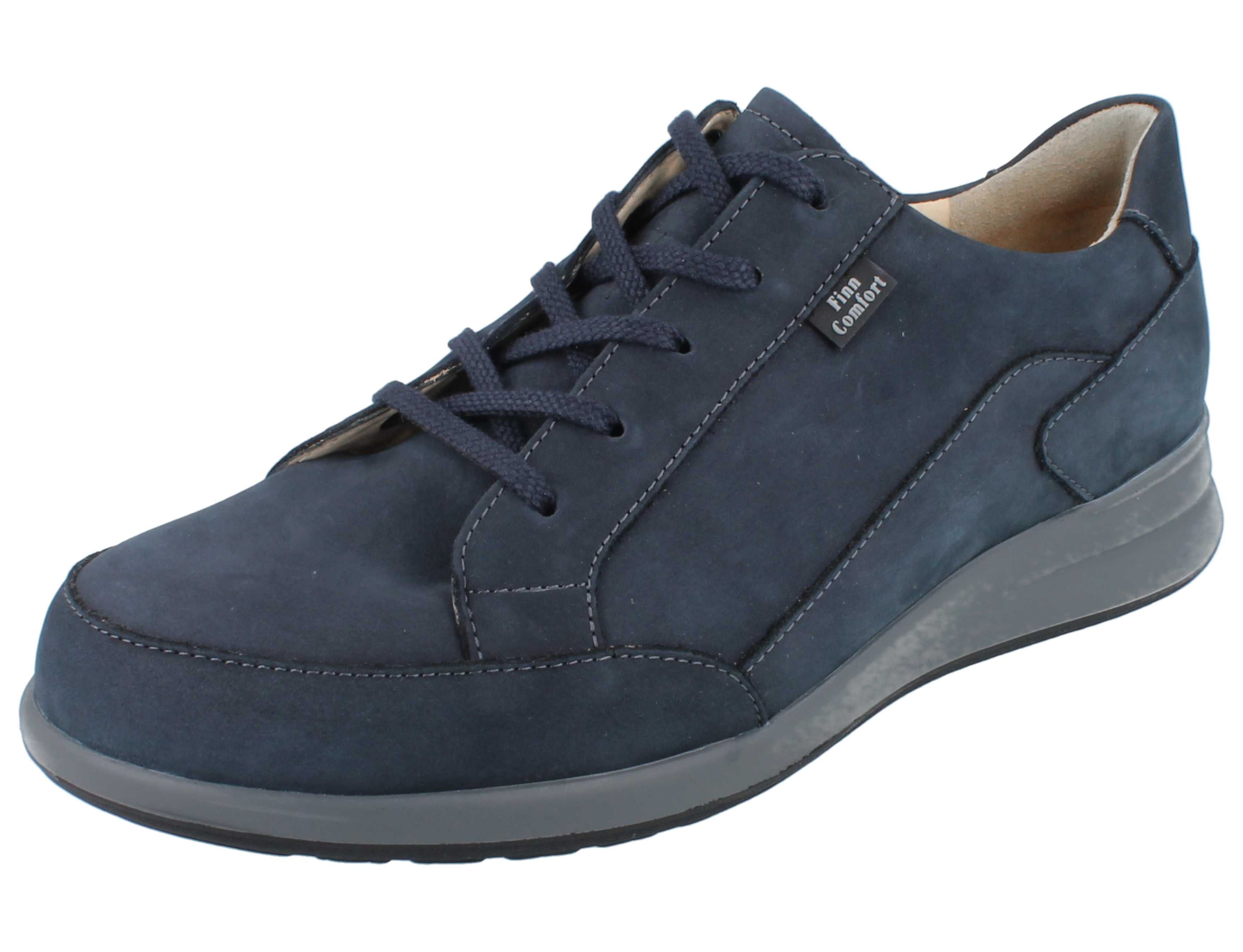 Finn Comfort FINN COMFORT Prato Damen Halbschuhe dunkelblau Nubukleder - Größe: UK Schnürschuh Wechselfußbett