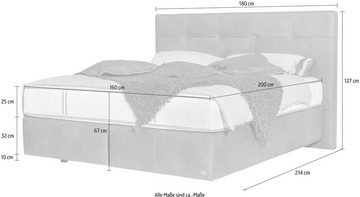 ADA premium Boxspringbett Padma, Kopfteil mit Knöpfen, in unterschiedlichen Ausführungen erhältlich