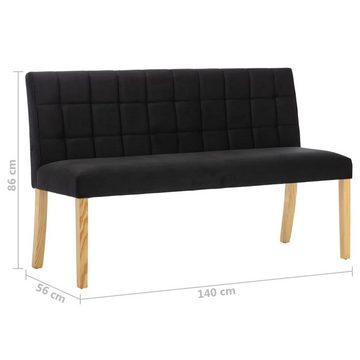 vidaXL Sitzbank Bank 140 cm Schwarz Samt